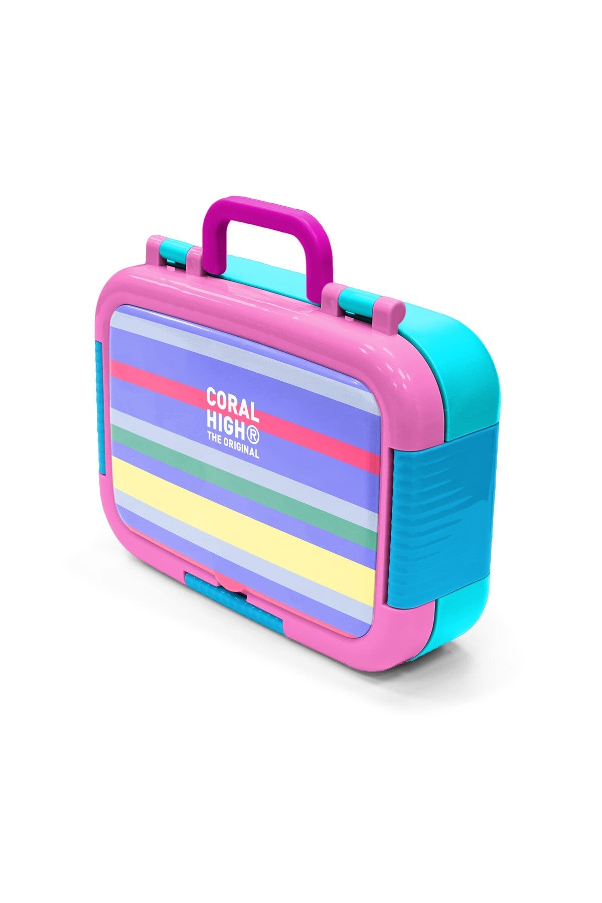 Coral High Kids Milka Gri Sarı Çizgi Desenli Paslanmaz Çelik Beslenme Kabı 39102-4