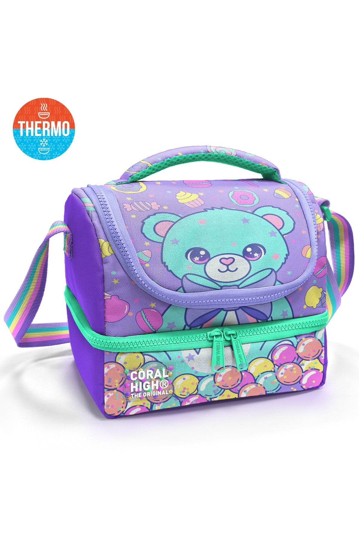 Coral High Kids Milka Şeker Ayıcık Desenli Thermo İki Katlı Beslenme Çantası 37202