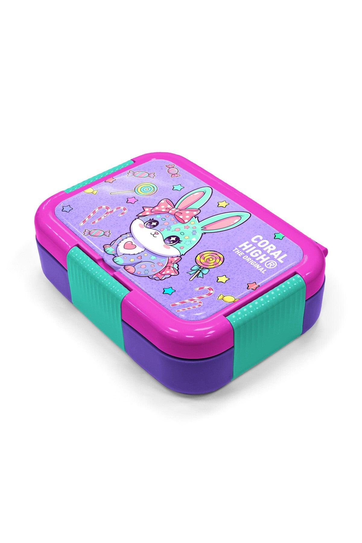 Coral High Kids Milka Su Yeşili Tavşan Desenli Paslanmaz Çelik Beslenme Kabı 39155-1