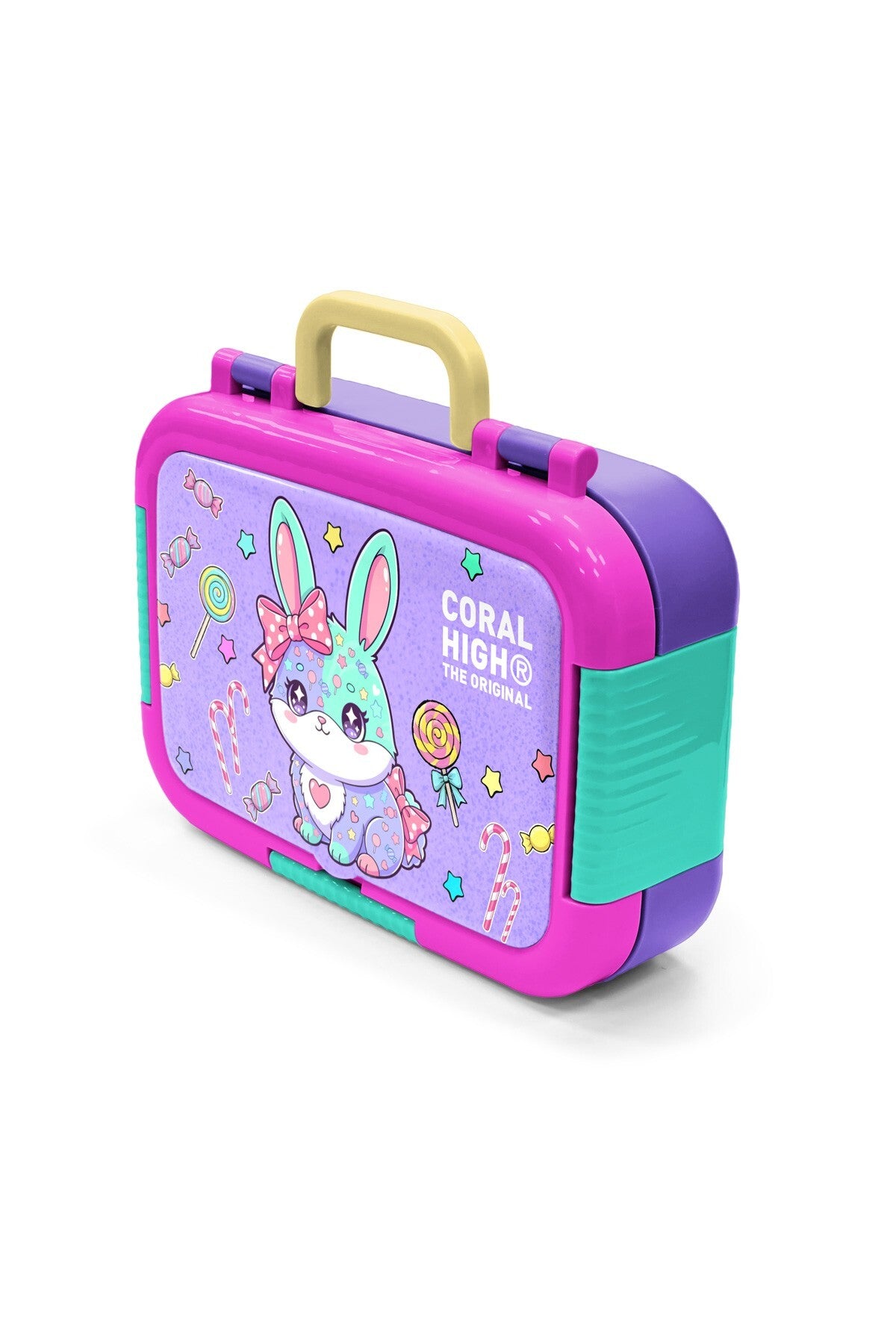 Coral High Kids Milka Su Yeşili Tavşan Desenli Paslanmaz Çelik Beslenme Kabı 39155-4