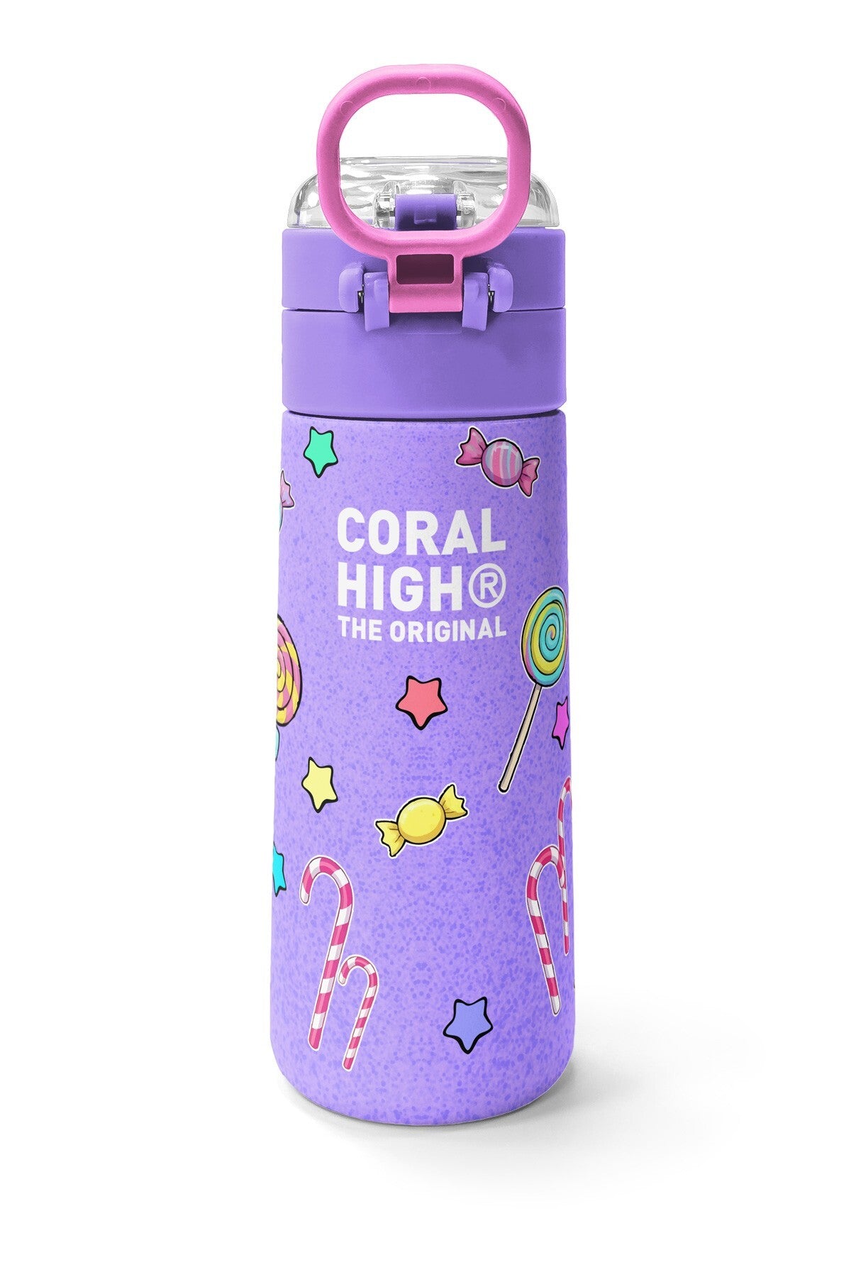 Coral High Kids Milka Su Yeşili Tavşan Desenli Pipetli ve Direkt İçim Çelik Termos 500 ml 38137-4