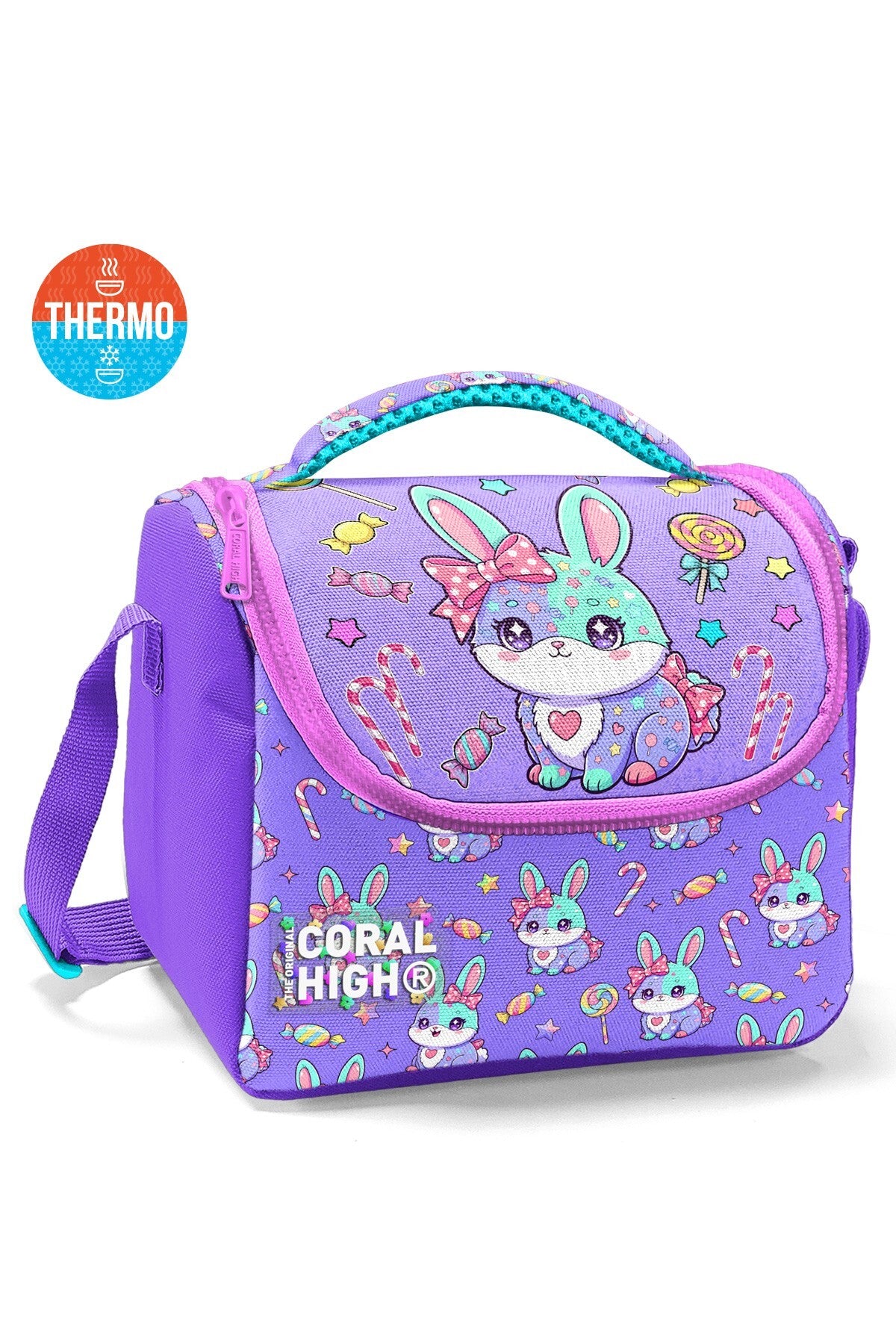 Coral High Kids Milka Su Yeşili Tavşan Desenli Thermo Beslenme Çantası 37155-1