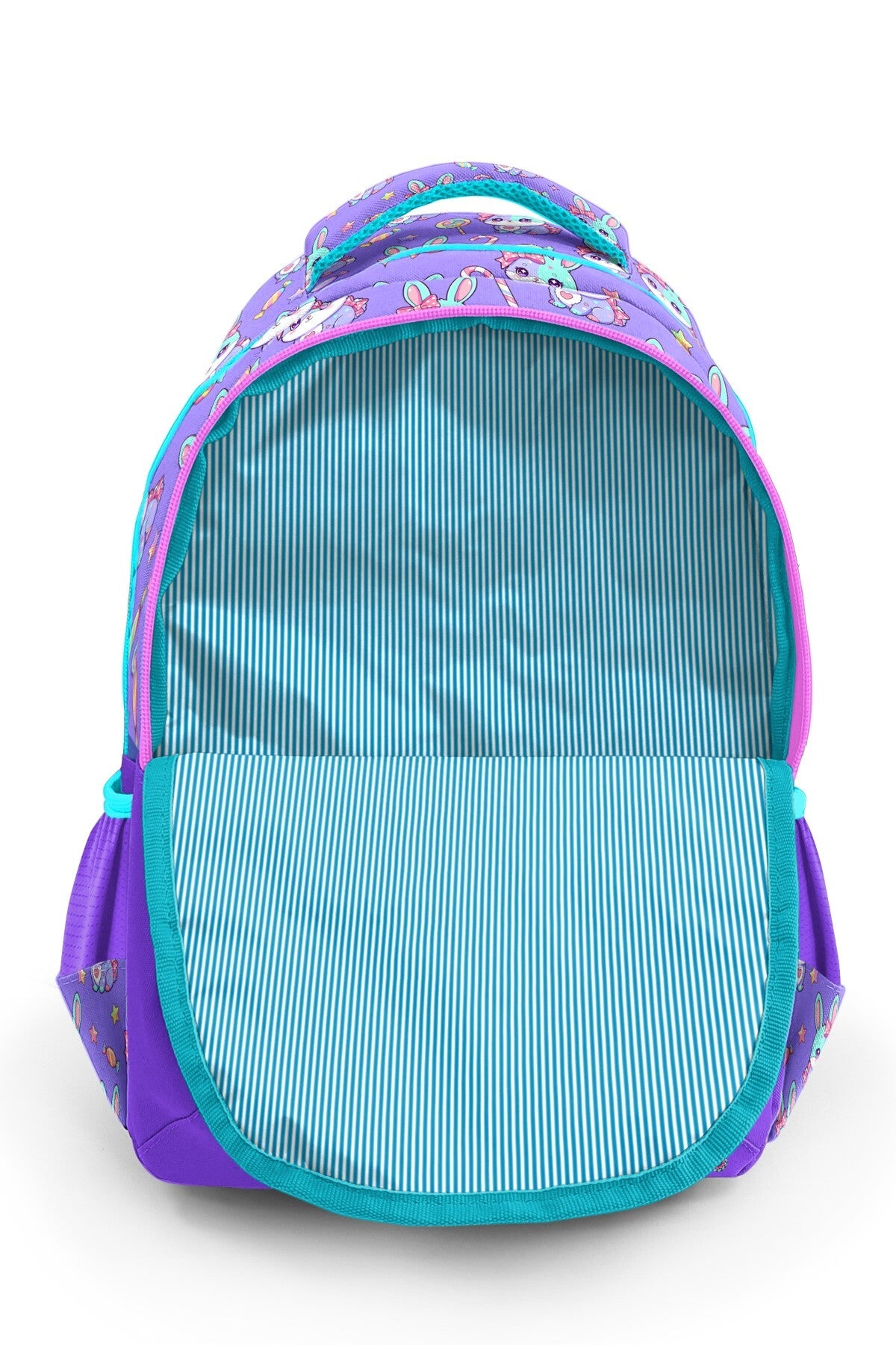 Coral High Kids Milka Su Yeşili Tavşan Desenli Üç Bölmeli Okul Sırt Çantası 33255-6