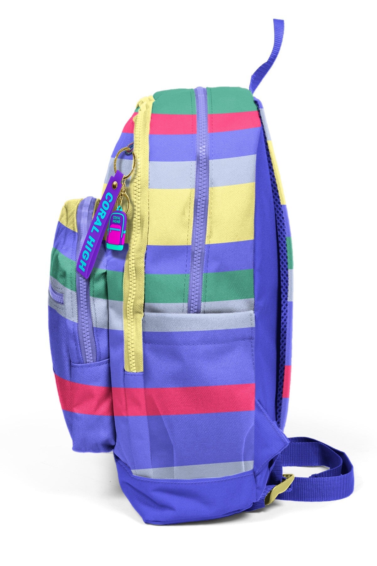 Coral High Kids Mor Sarı Lavanta Çizgi Desenli Okul Sırt Çantası 33202-7