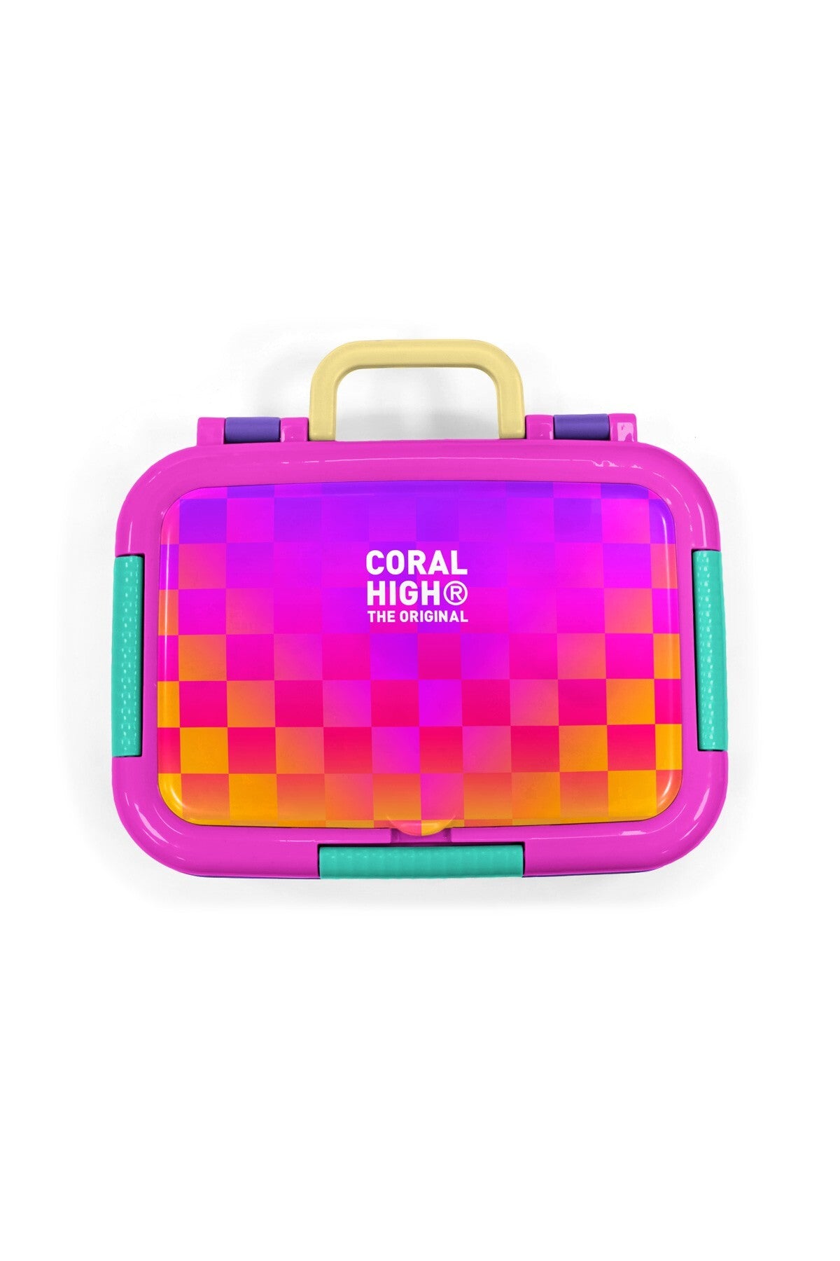 Coral High Kids Neon Renkli Dama Desenli Paslanmaz Çelik Beslenme Kabı 39103-6