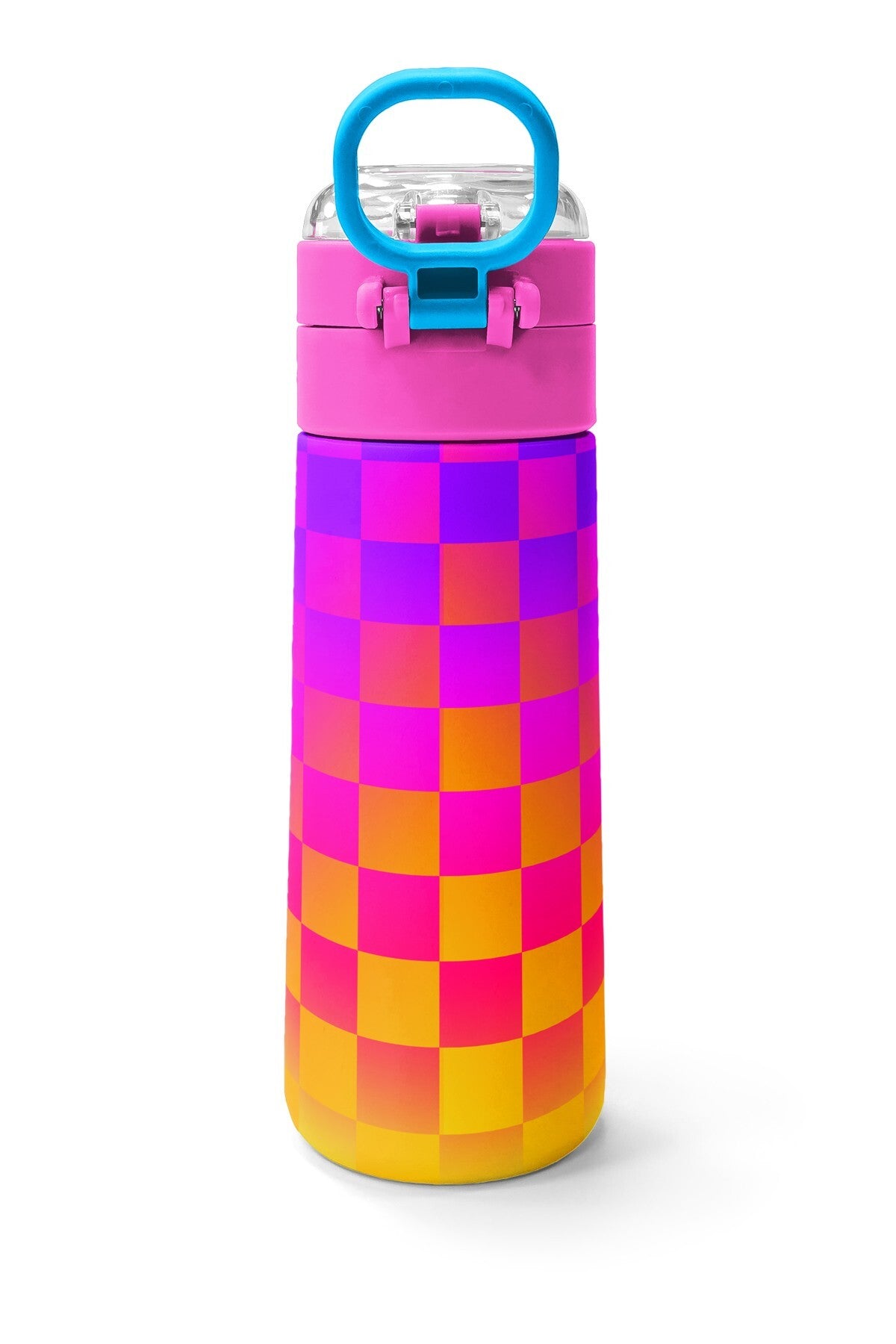 Coral High Kids Neon Renkli Dama Desenli Pipetli ve Direkt İçim Çelik Termos 500 Ml 38103-4