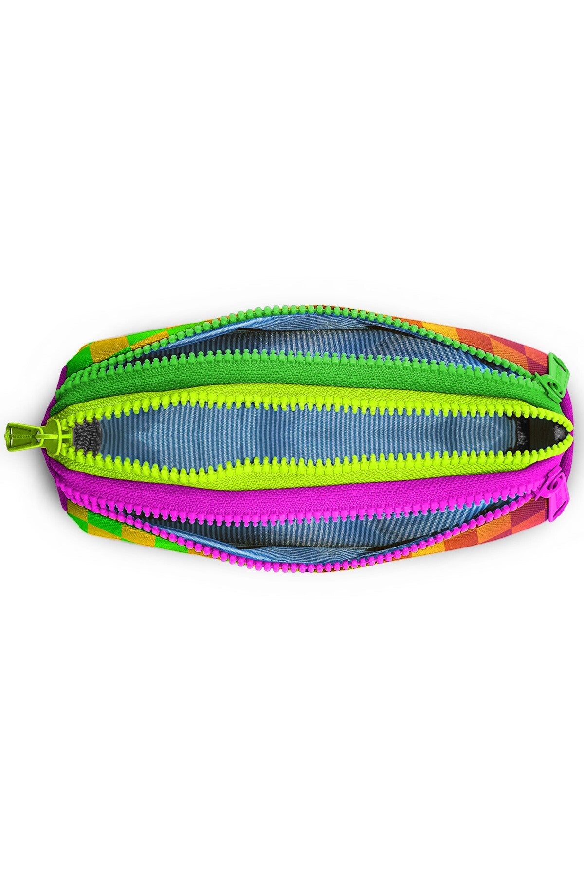Coral High Kids Neon Renkli Dama Desenli Üç Bölmeli Kalem Çantası 31003-4