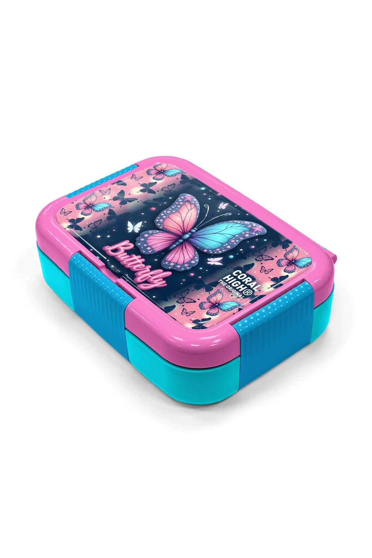Coral High Kids Pastel Renkli Kelebek Desenli Paslanmaz Çelik Beslenme Kabı 39149-2