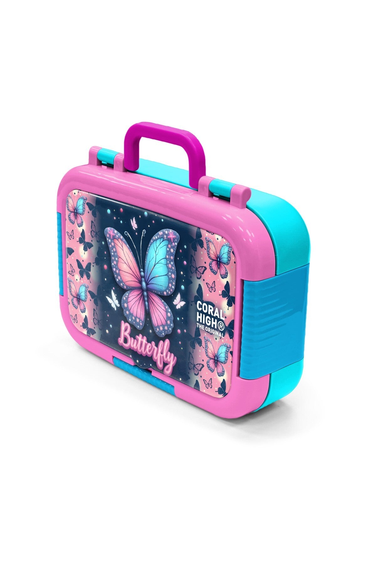 Coral High Kids Pastel Renkli Kelebek Desenli Paslanmaz Çelik Beslenme Kabı 39149-4