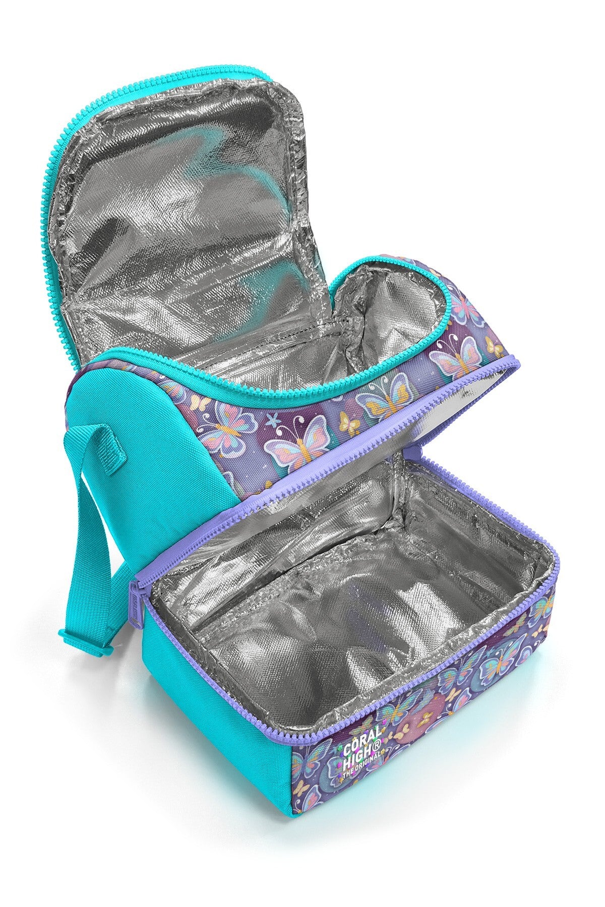 Coral High Kids Pastel Renkli Kelebek Desenli Thermo İki Katlı Beslenme Çantası 37203-2