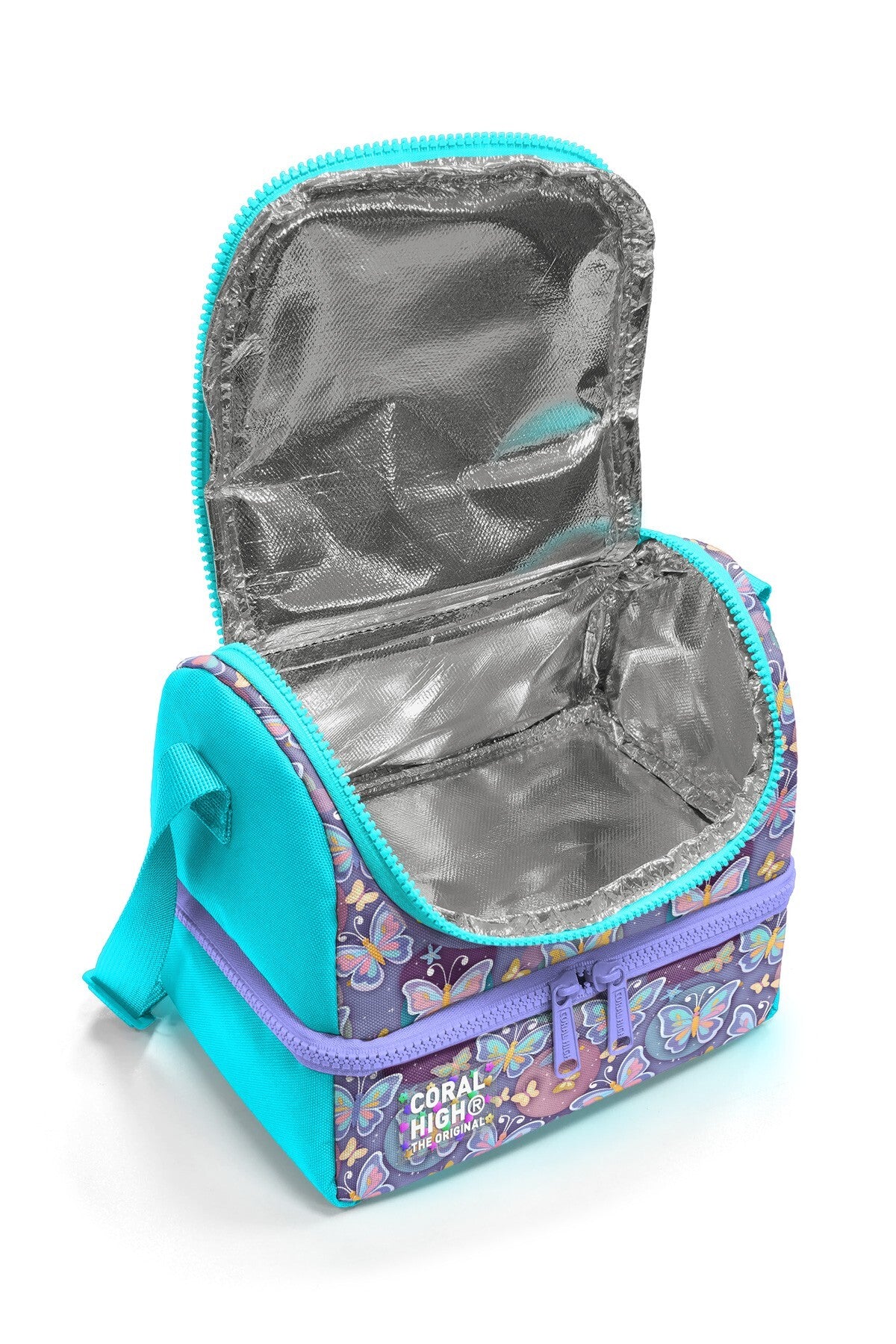 Coral High Kids Pastel Renkli Kelebek Desenli Thermo İki Katlı Beslenme Çantası 37203-3