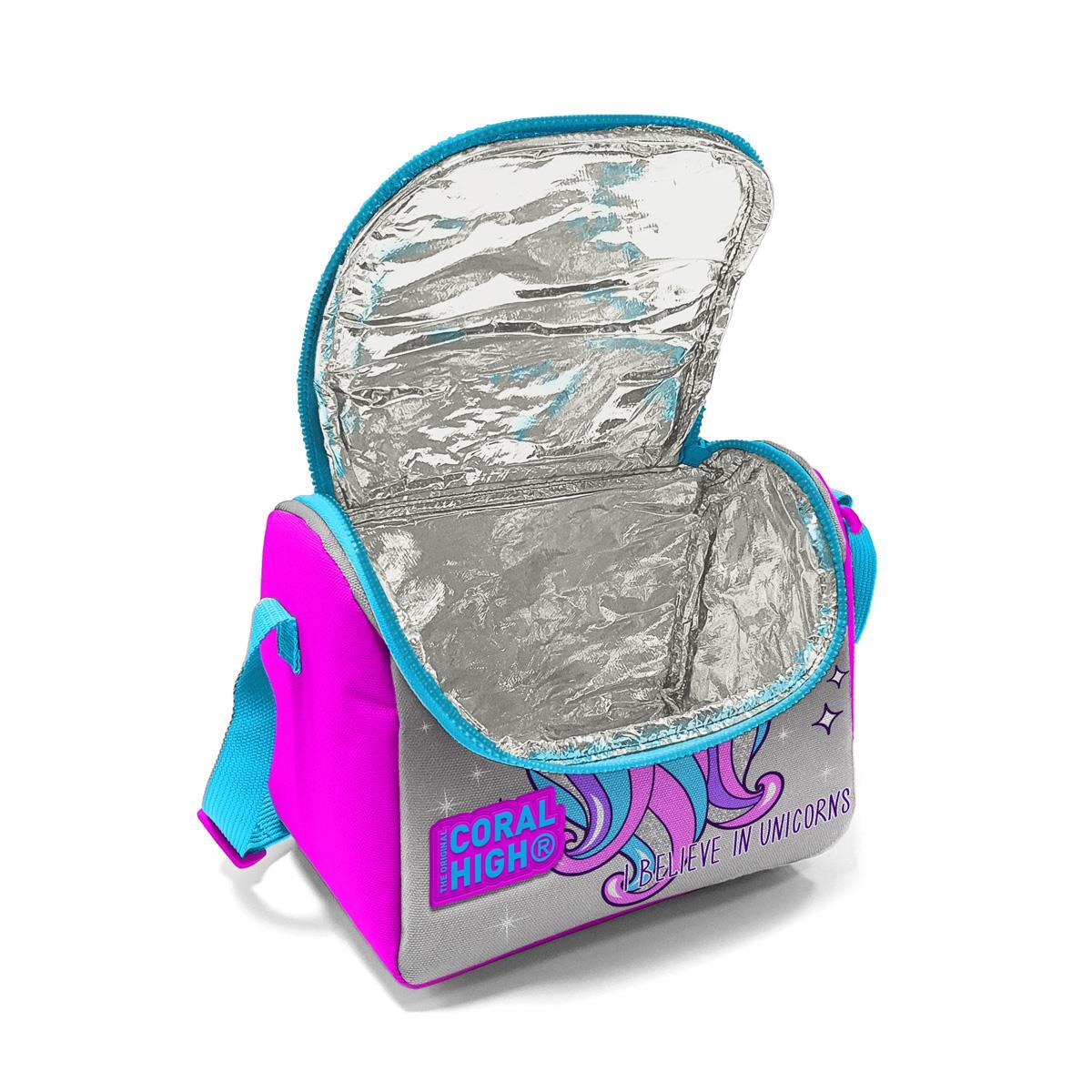 Coral High Kids Pembe Gümüş Unicorn Desenli Thermo Beslenme Çantası 11836-4