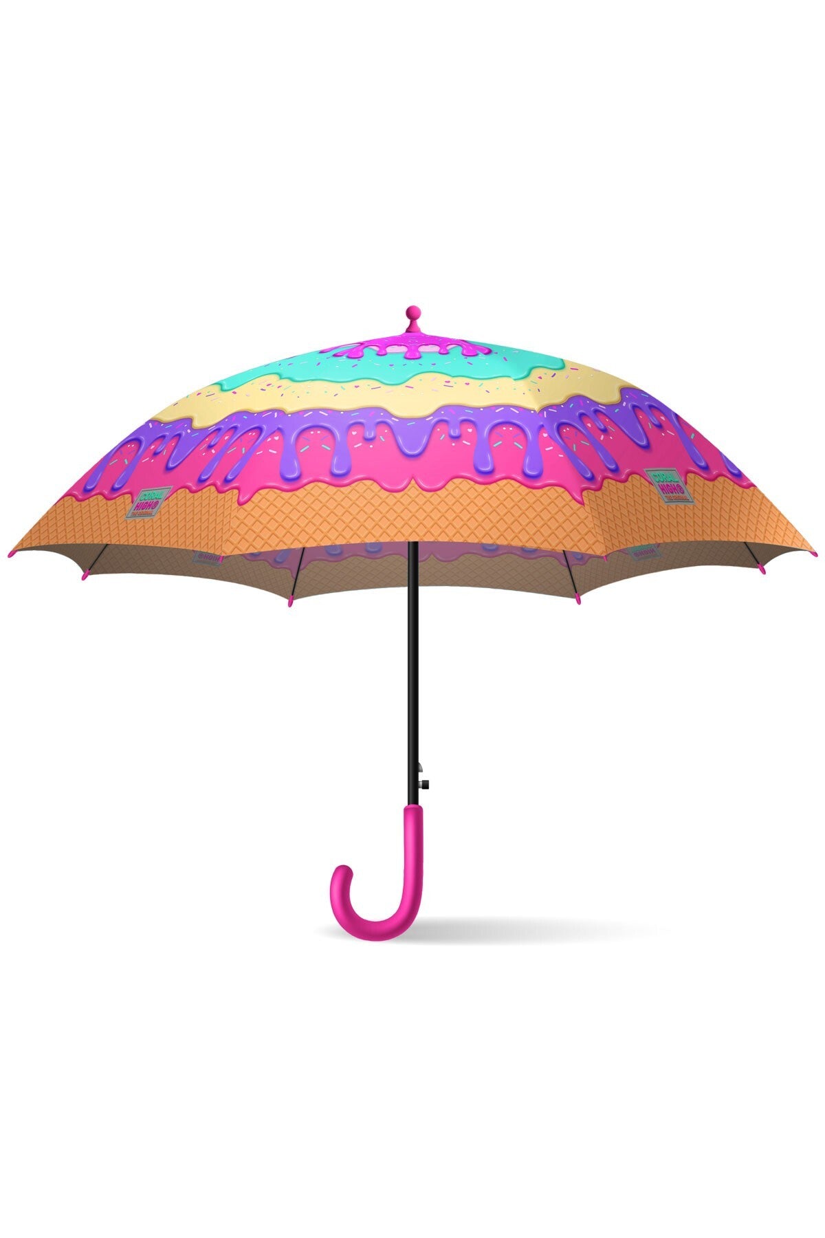 Coral High Kids Pembe Rengarenk Dondurma Desenli Çocuk Şemsiyesi 12661-6