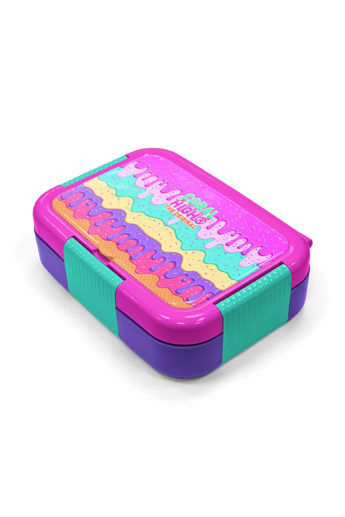 Coral High Kids Pembe Rengarenk Dondurma Desenli Paslanmaz Çelik Beslenme Kabı 39244-2