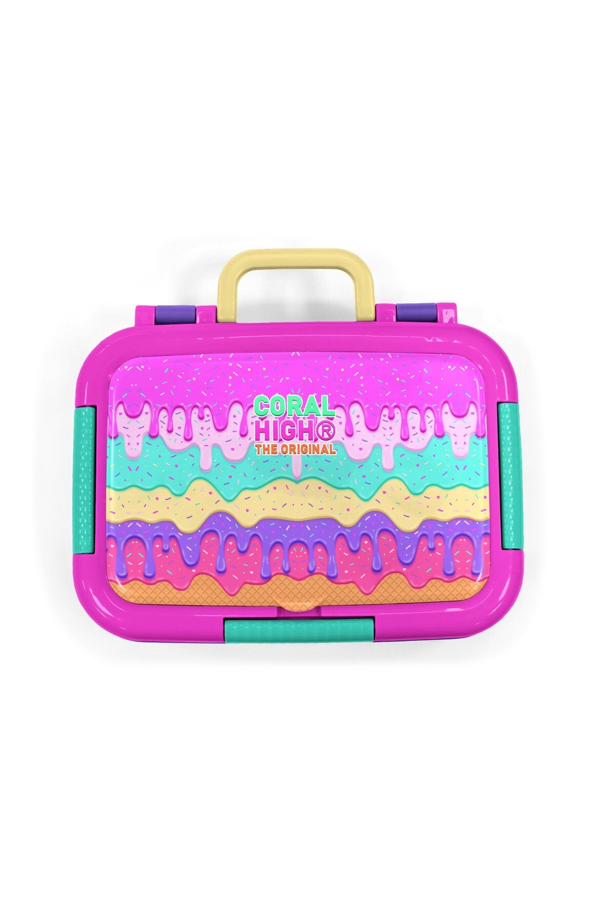 Coral High Kids Pembe Rengarenk Dondurma Desenli Paslanmaz Çelik Beslenme Kabı 39244-5