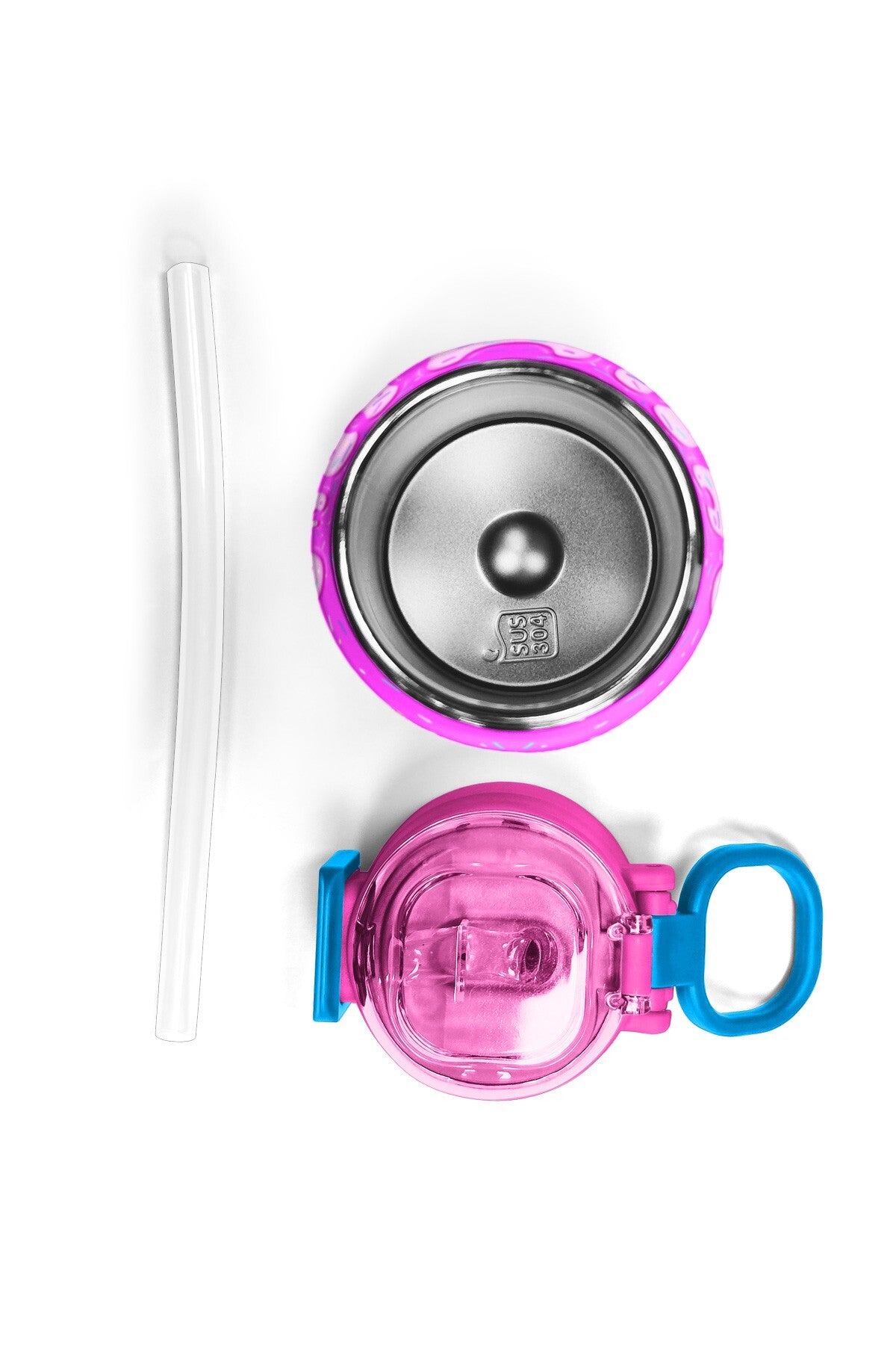 Coral High Kids Pembe Rengarenk Dondurma Desenli Pipetli ve Direkt İçim Çelik Termos 500 Ml 31938-7