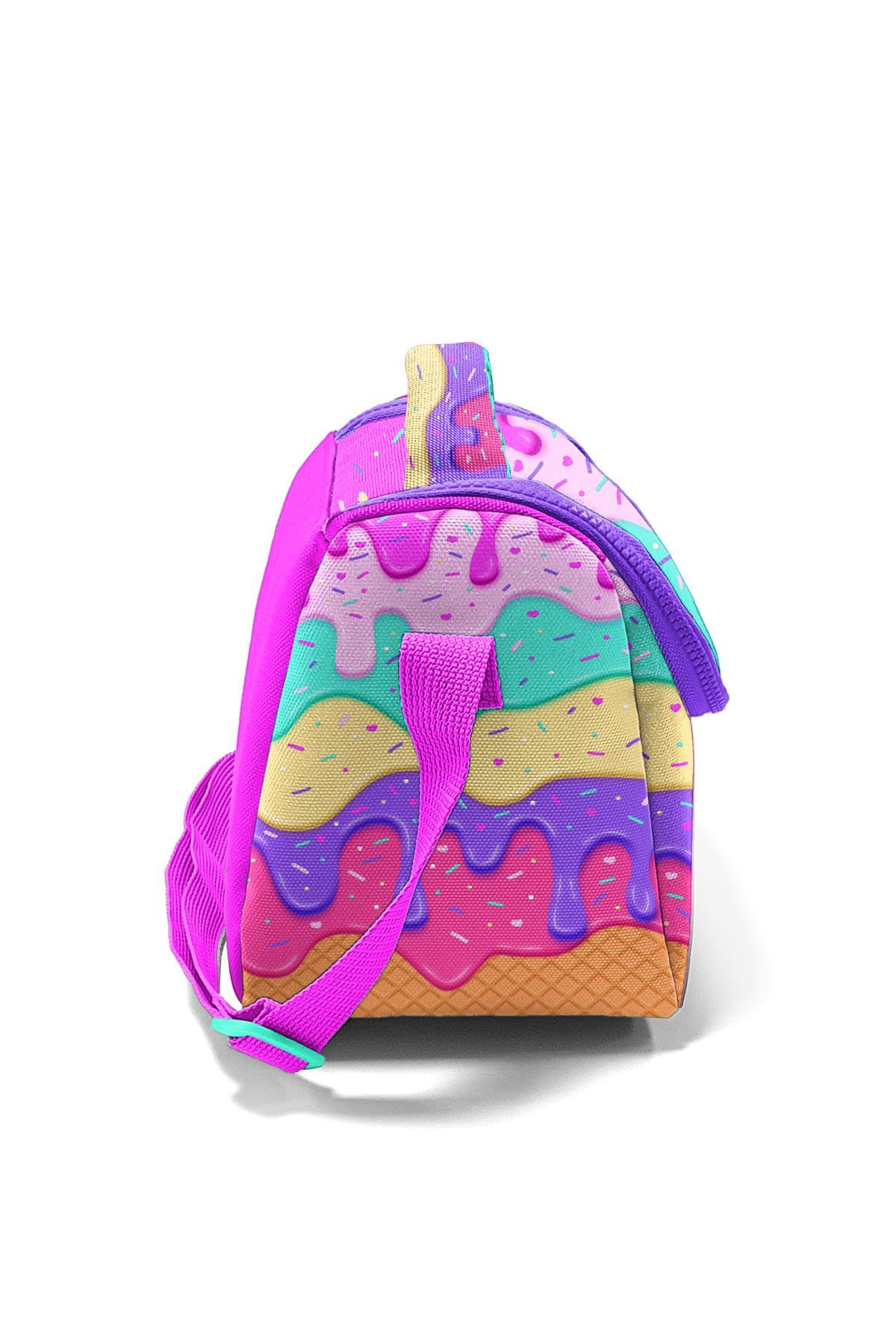 Coral High Kids Pembe Rengarenk Dondurma Desenli Thermo Beslenme Çantası 11731-2
