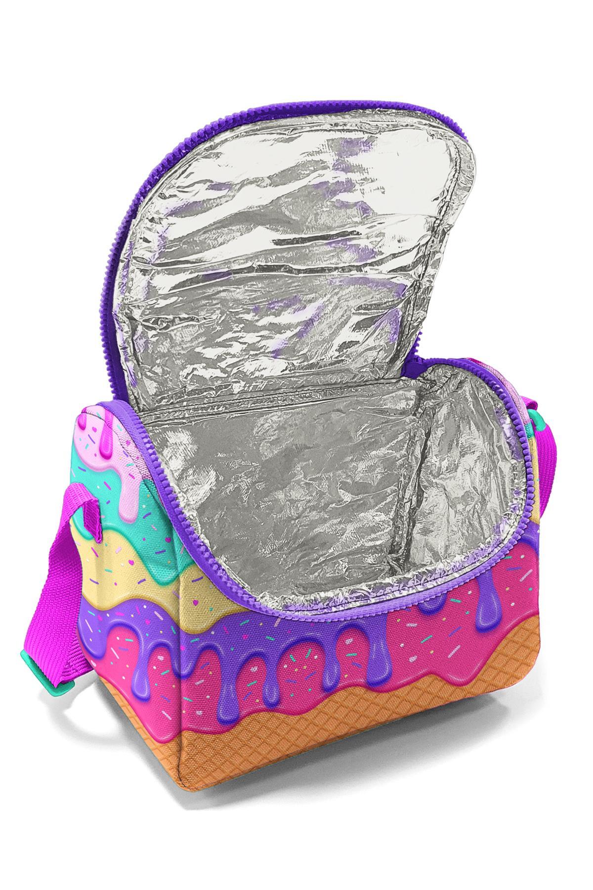Coral High Kids Pembe Rengarenk Dondurma Desenli Thermo Beslenme Çantası 11731-4