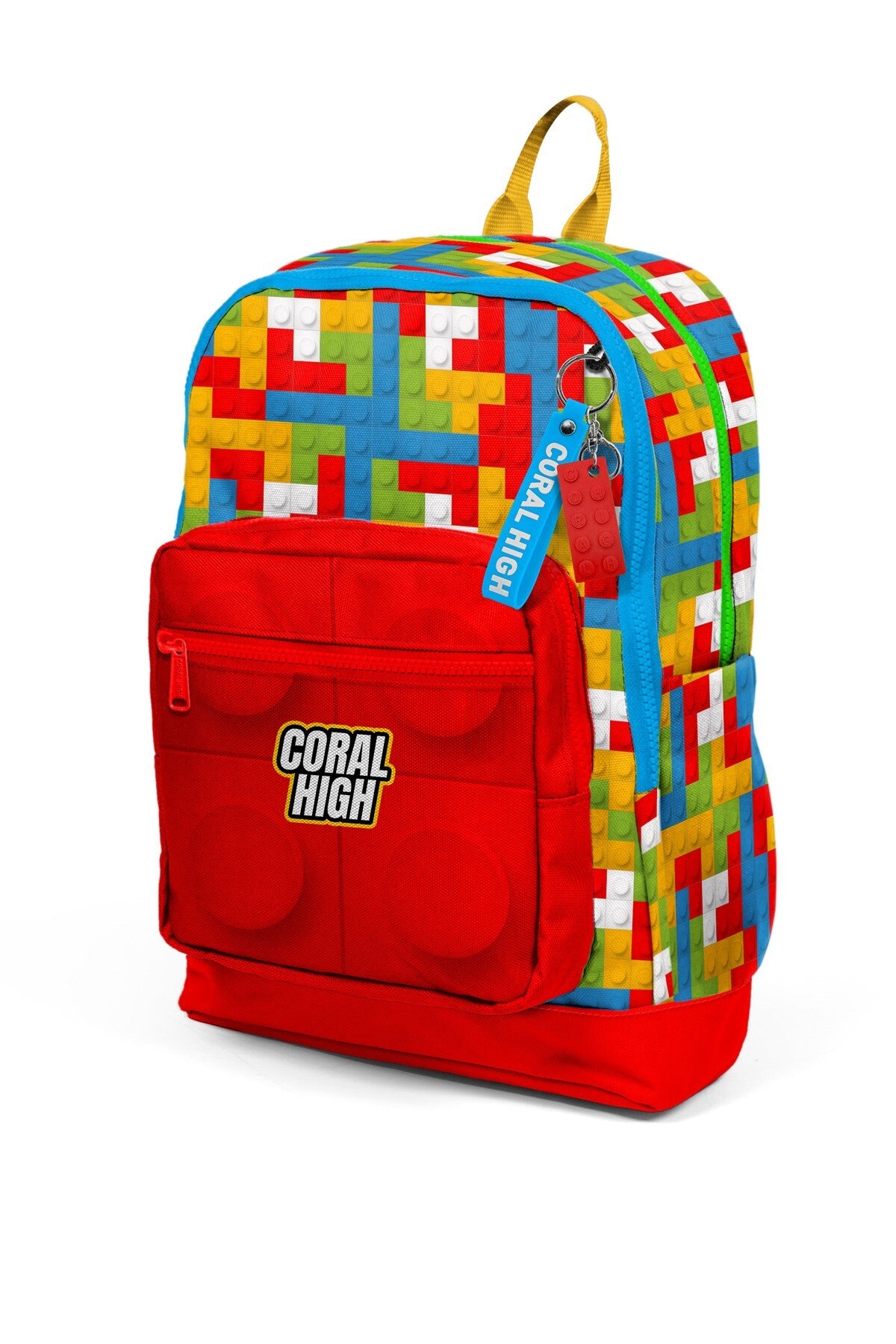 Coral High Kids Renkli Blok Desenli Dört Bölmeli Okul Sırt Çantası 23775-6