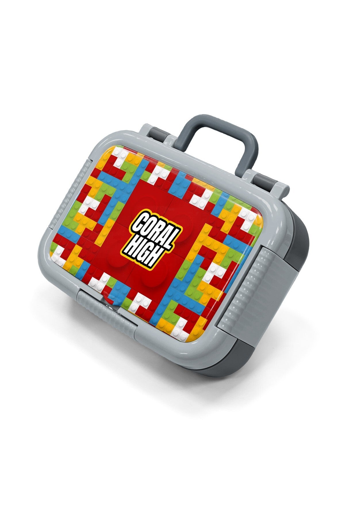 Coral High Kids Renkli Blok Desenli Paslanmaz Çelik Beslenme Kabı 39283-1