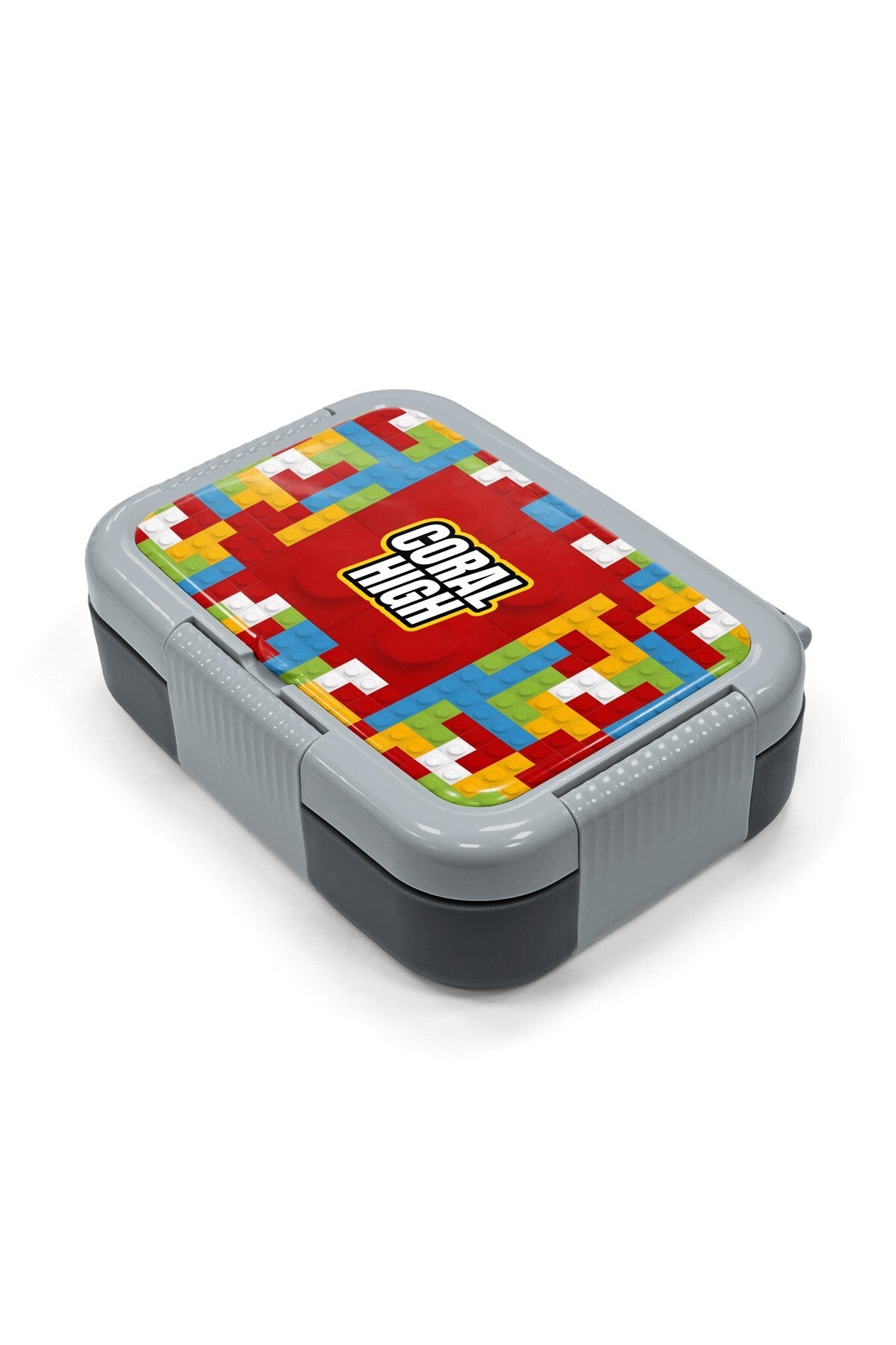 Coral High Kids Renkli Blok Desenli Paslanmaz Çelik Beslenme Kabı 39283