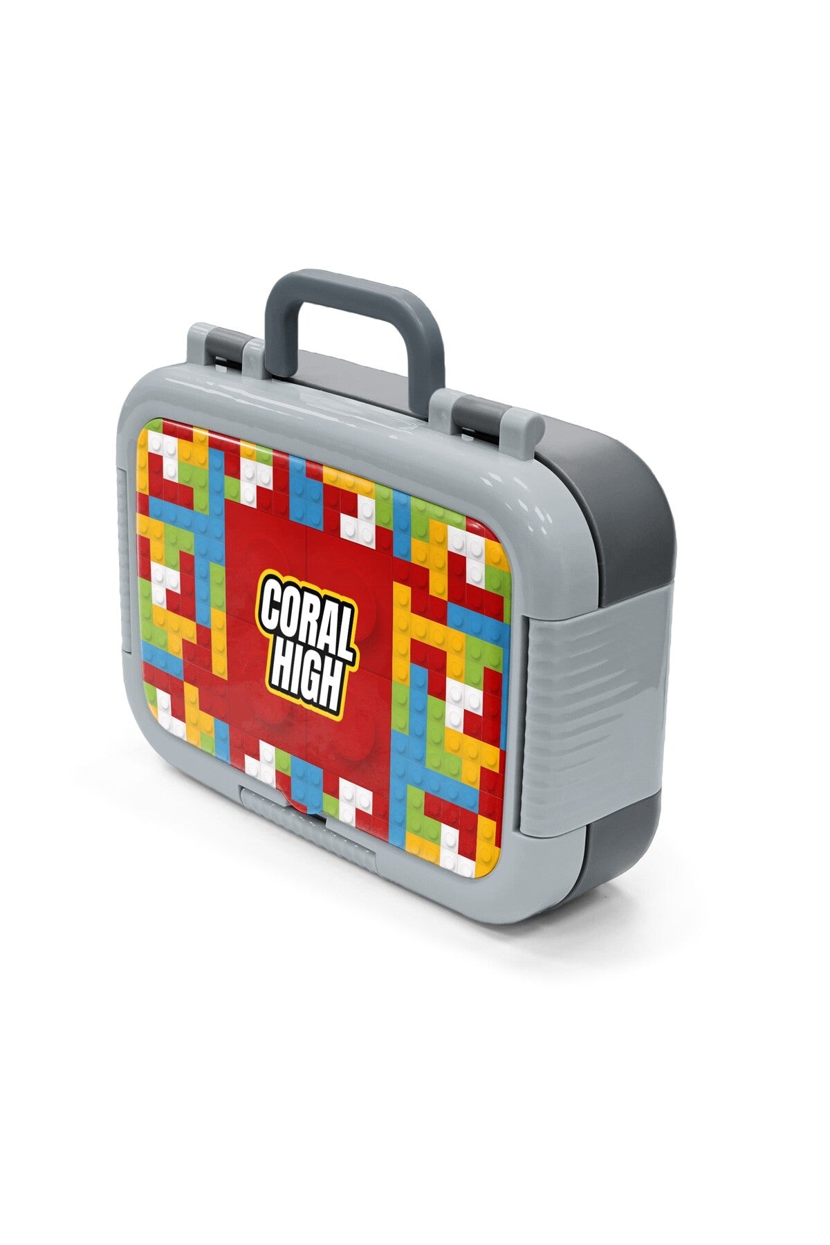 Coral High Kids Renkli Blok Desenli Paslanmaz Çelik Beslenme Kabı 39283-4