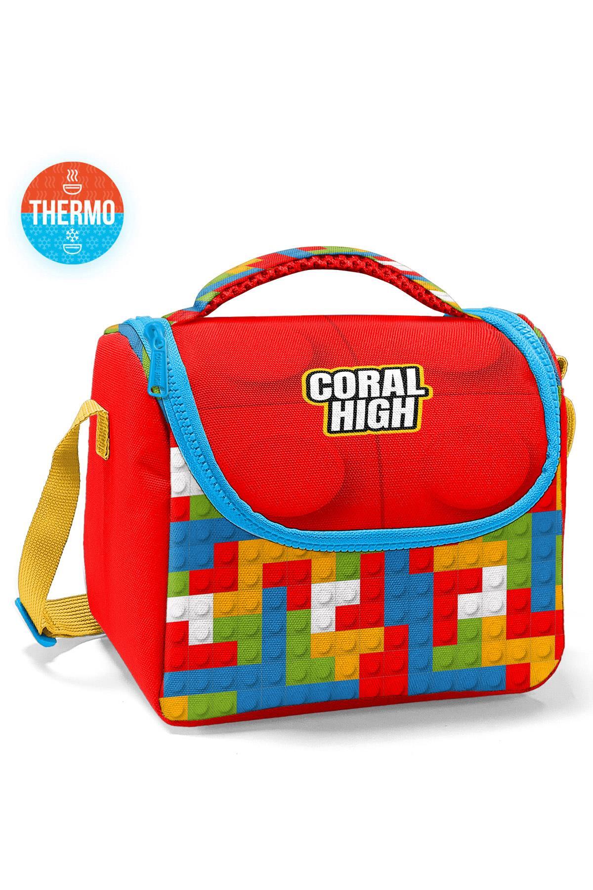 Coral High Kids Renkli Blok Desenli Thermo Beslenme Çantası 11791-1