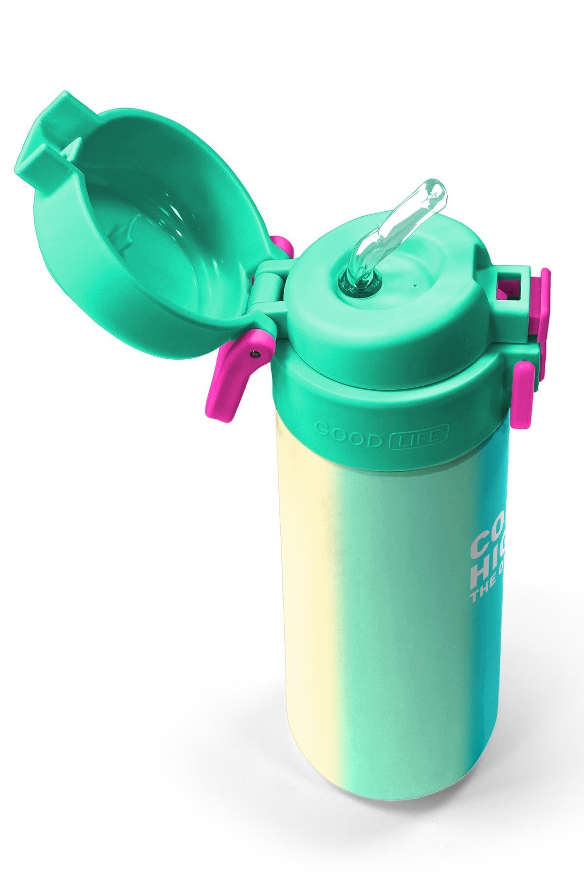 Coral High Kids Renkli Çizgili Pipetli ve Direkt İçim Çelik Termos 500 Ml 31844-2