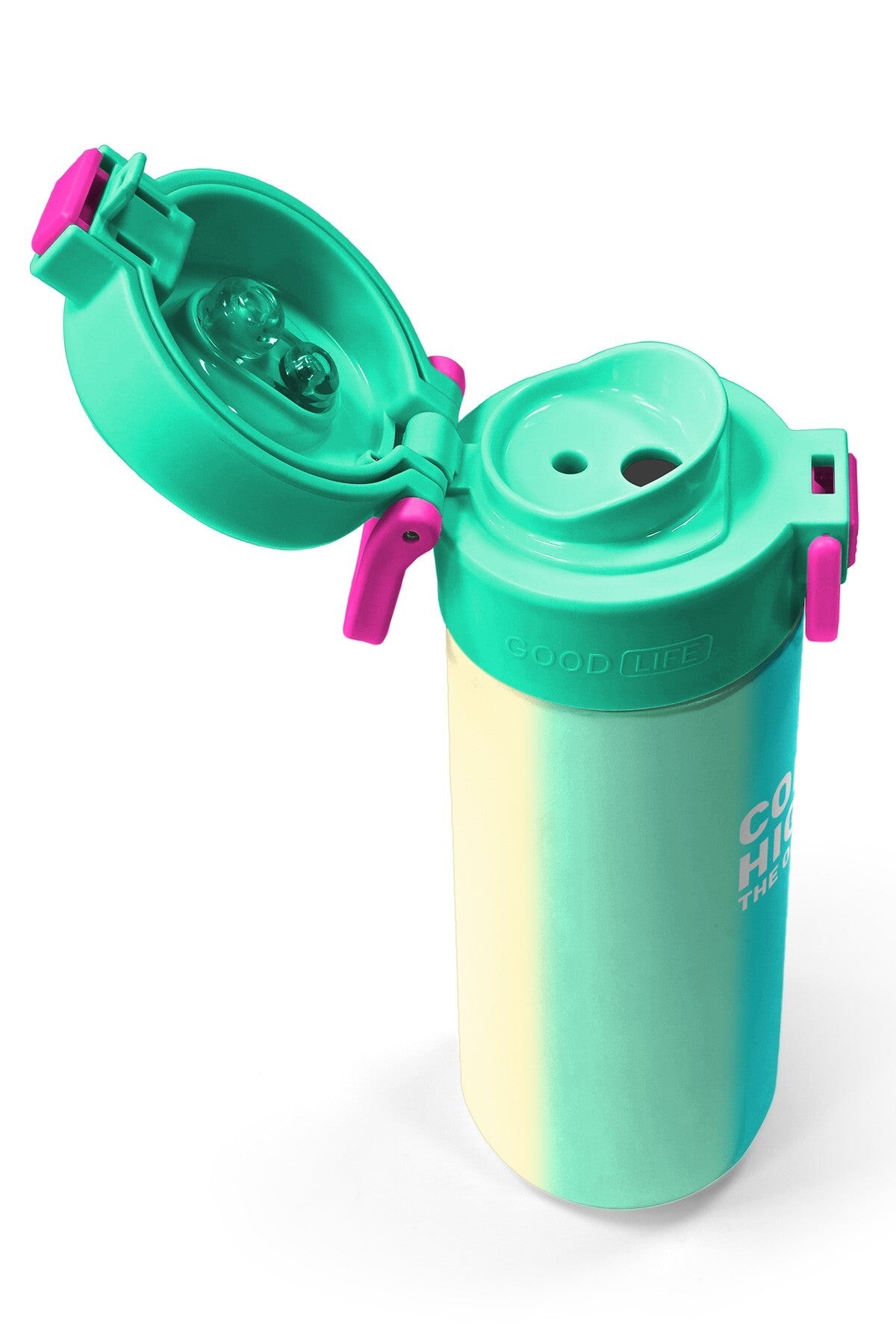 Coral High Kids Renkli Çizgili Pipetli ve Direkt İçim Çelik Termos 500 Ml 31844-3