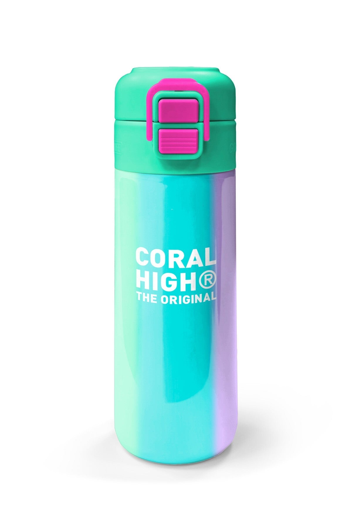 Coral High Kids Renkli Çizgili Pipetli ve Direkt İçim Çelik Termos 500 Ml 31844-4