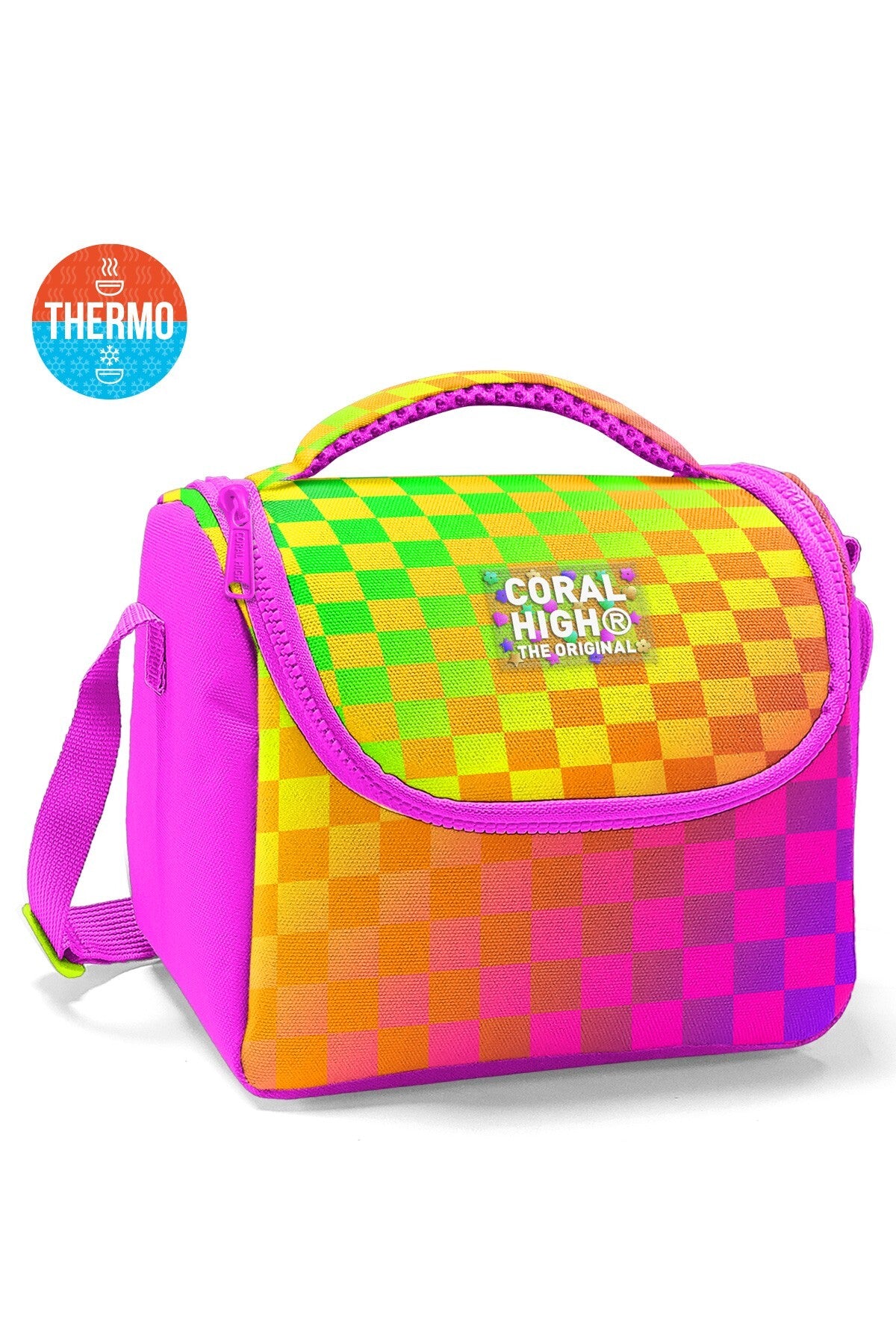 Coral High Kids Renkli Dama Desenli Thermo Beslenme Çantası 37103-1