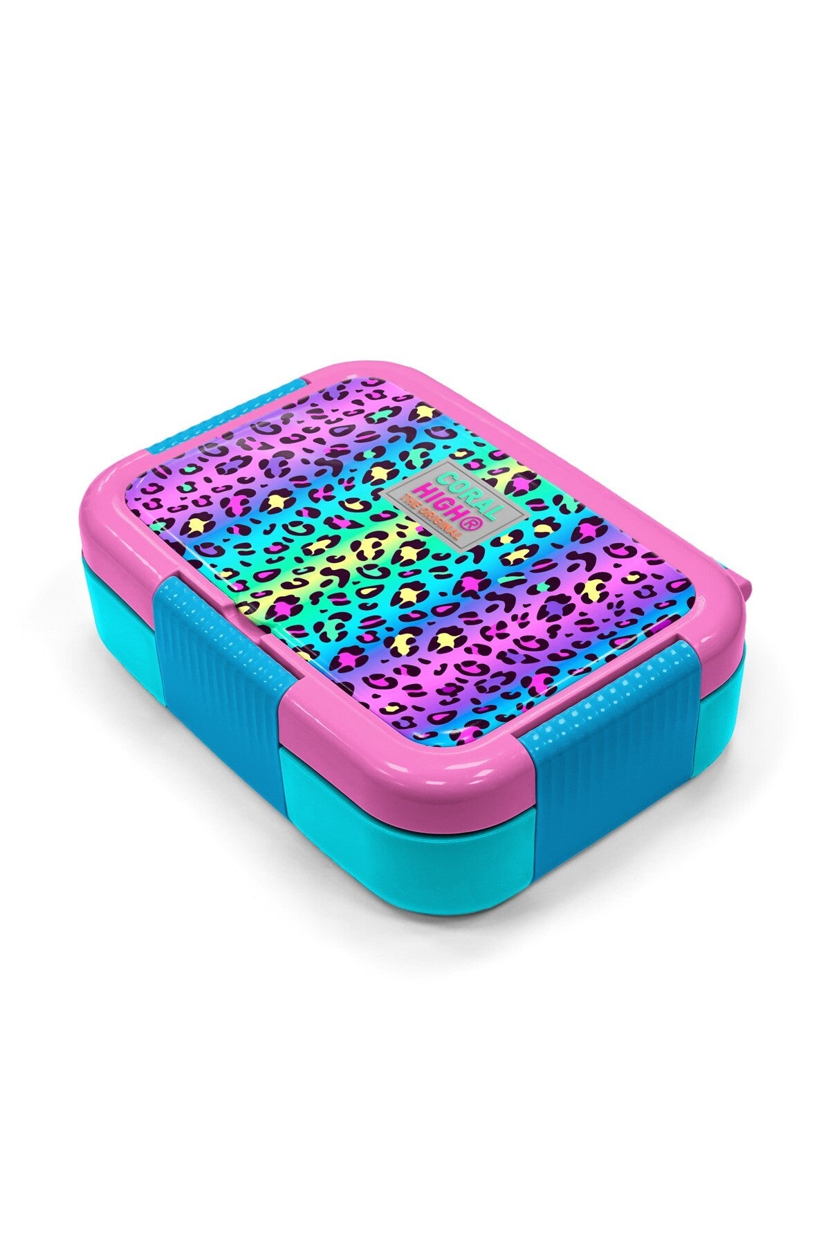 Coral High Kids Renkli Leopar Desenli Paslanmaz Çelik Beslenme Kabı 39277-2
