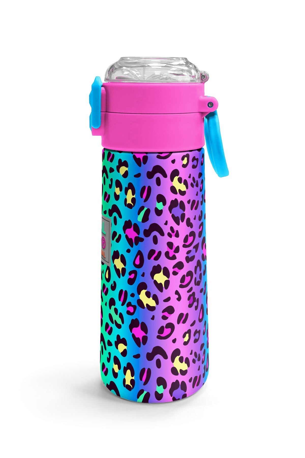 Coral High Kids Renkli Leopar Desenli Pipetli ve Direk İçimli Paslanmaz Çelik Termos 500 ML 31985-3
