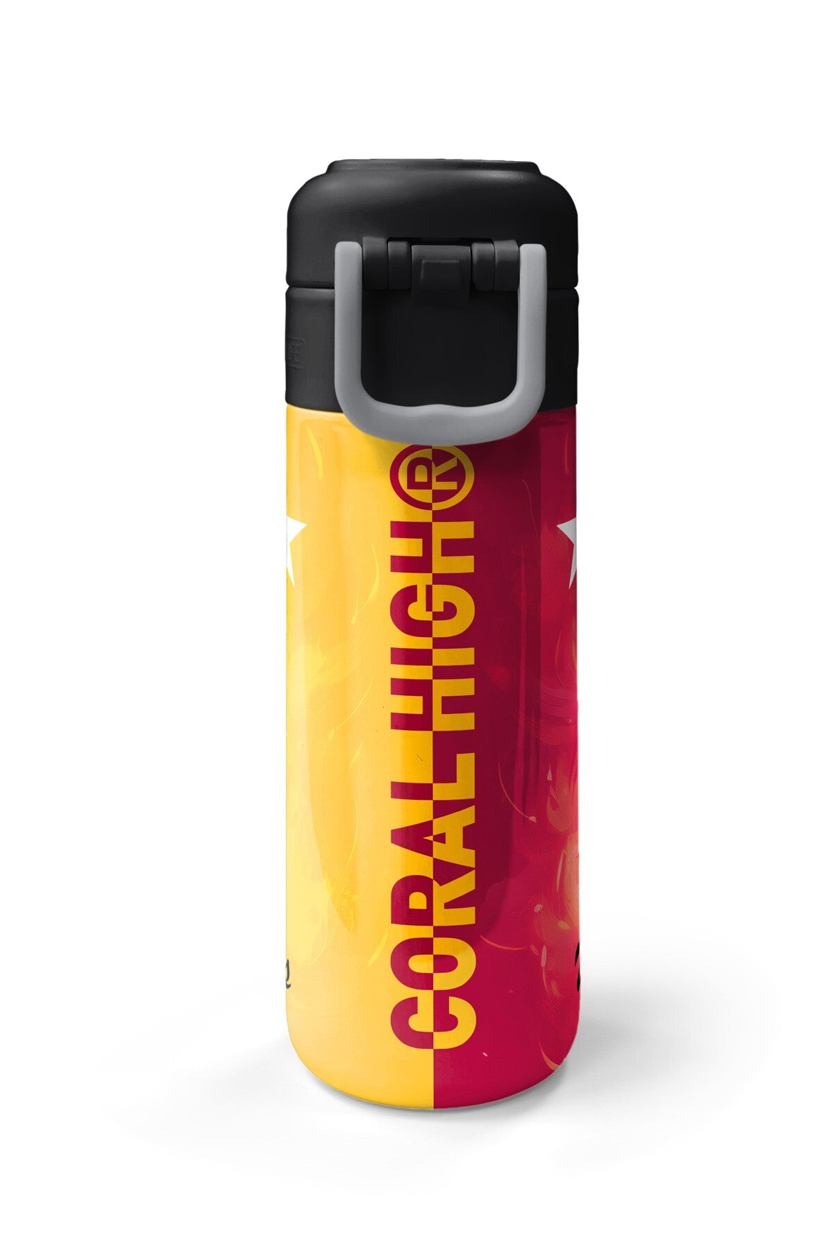 Coral High Kids Sarı Kırmızı 5 Yıldız Aslan Taraftar Desenli Pipetli ve Direkt İçim Çelik Termos 500 ml 31792-7