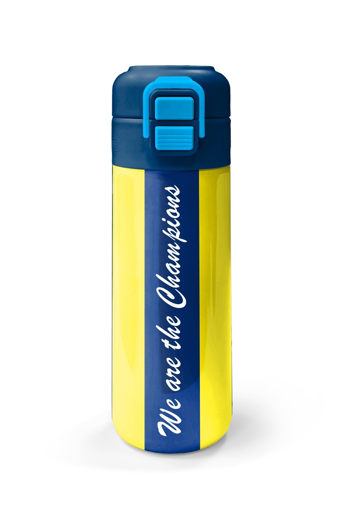 Coral High Kids Sarı Lacivert Çubuklu Pipetli ve Direkt İçim Çelik Termos 500 ml 31791-4
