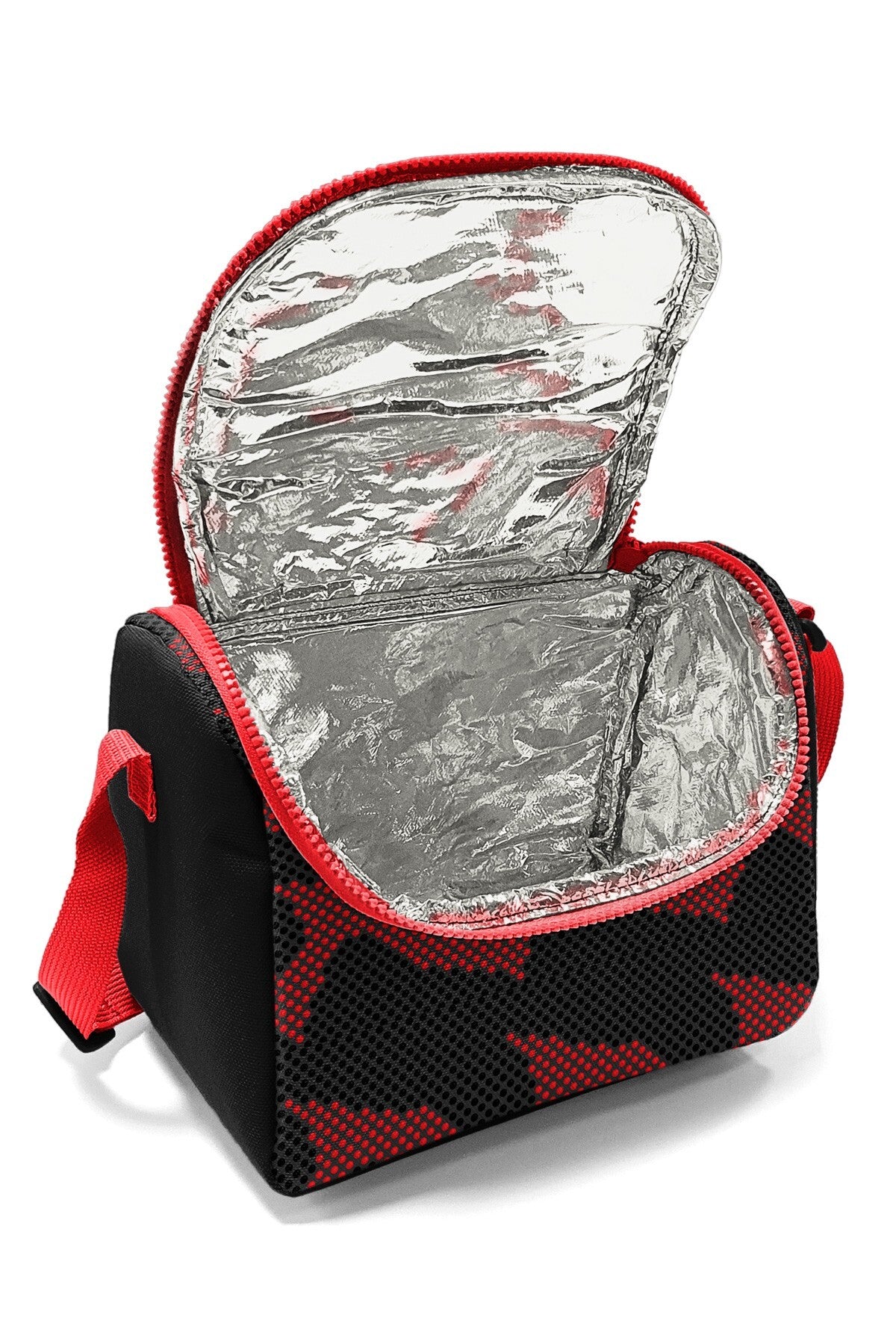 Coral High Kids Siyah Kırmızı Desenli Thermo Beslenme Çantası 37133-2