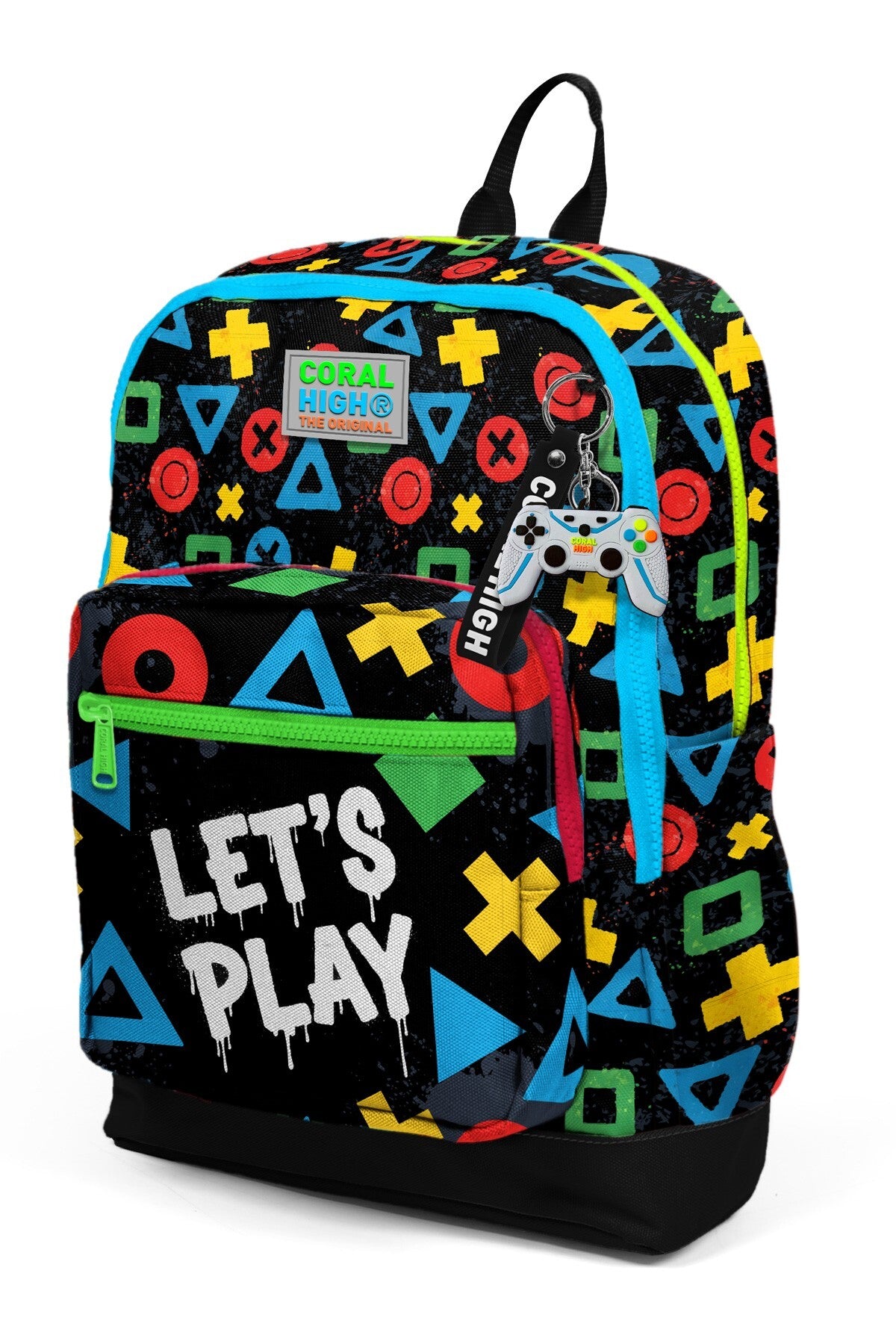 Coral High Kids Siyah Lets Play Desenli Okul Sırt Çantası 33214-6