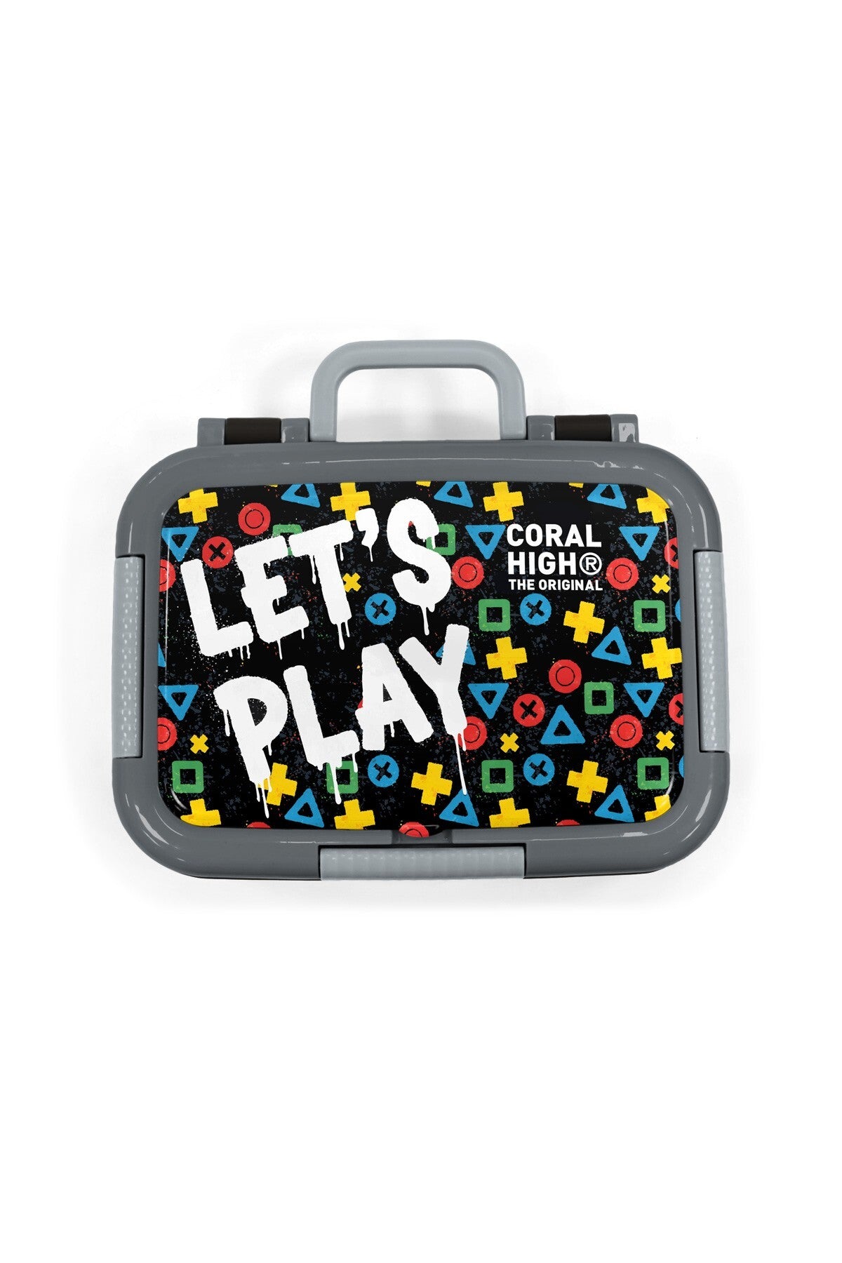 Coral High Kids Siyah Lets Play Desenli Paslanmaz Çelik Beslenme Kabı 39114-5