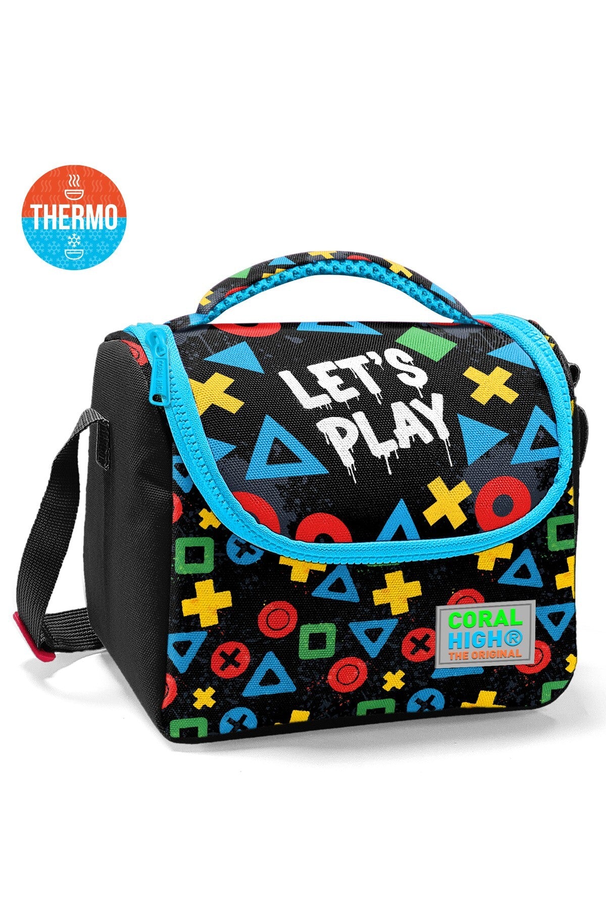 Coral High Kids Siyah Lets Play Desenli Thermo Beslenme Çantası 37114-1