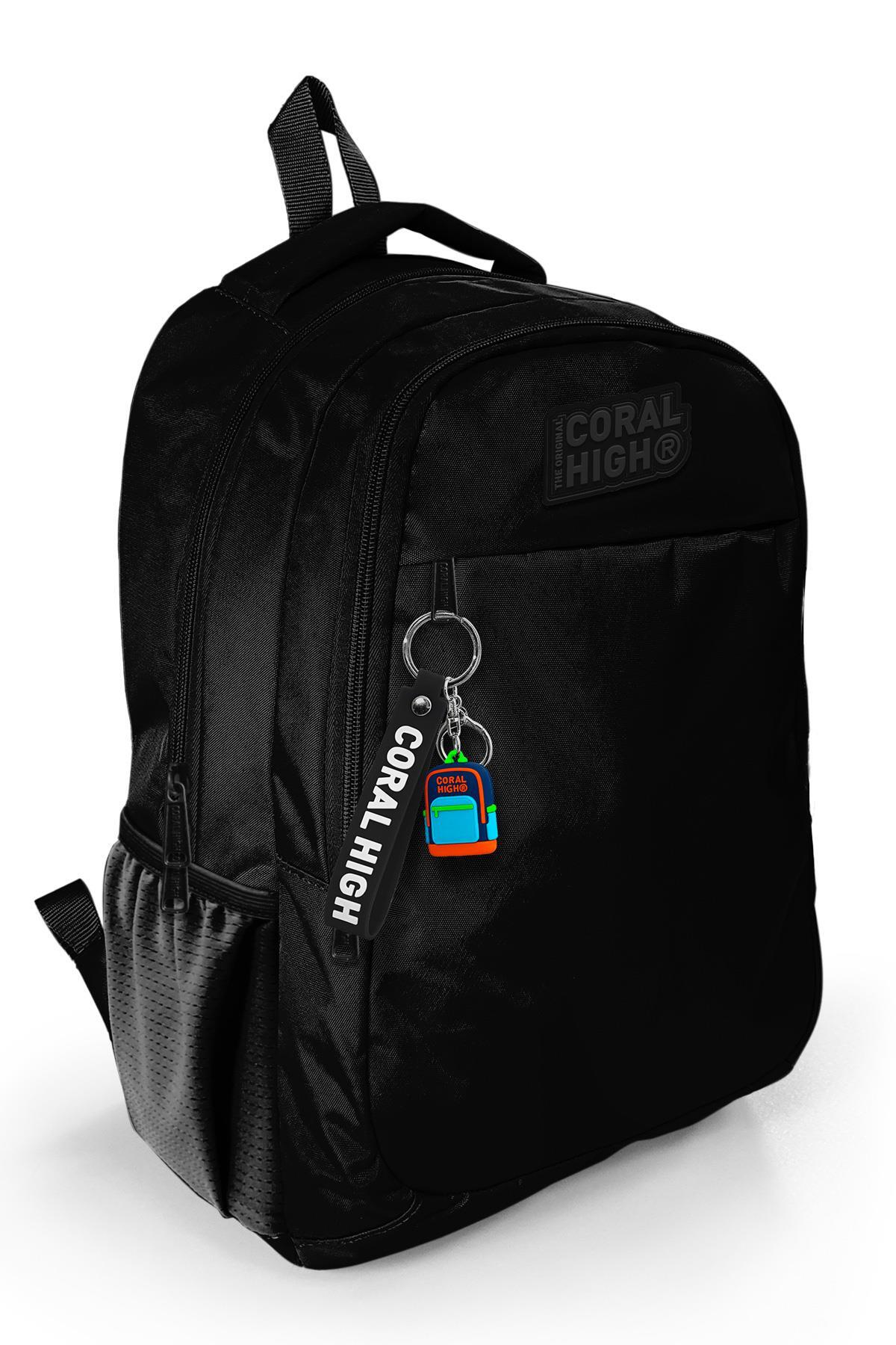 Coral High Kids Siyah Üç Bölmeli Okul Sırt Çantası 14398-1