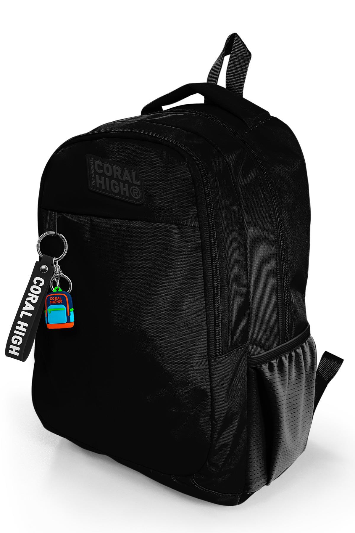 Coral High Kids Siyah Üç Bölmeli Okul Sırt Çantası 14398-8
