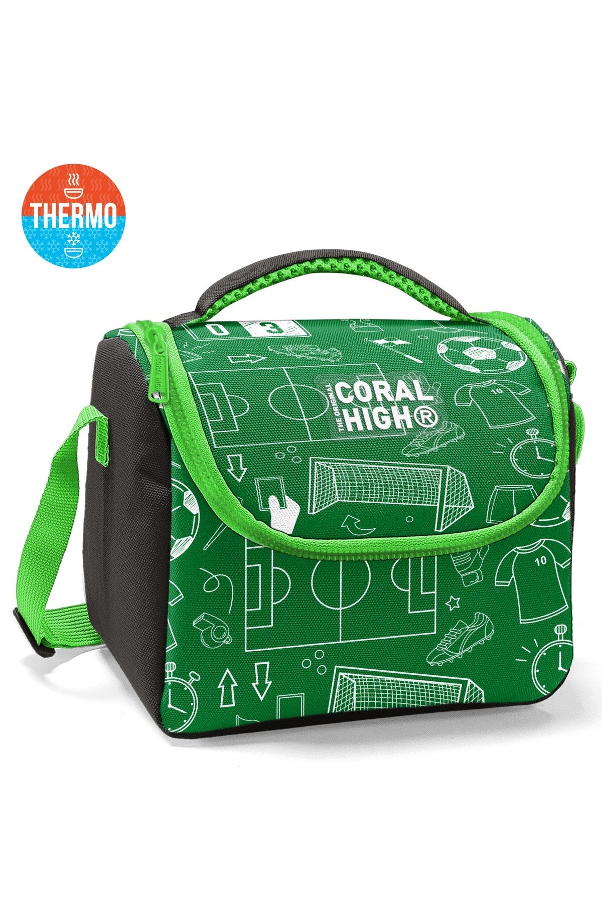 Coral High Kids Yeşil Futbol Desenli Thermo Beslenme Çantası 37147-1