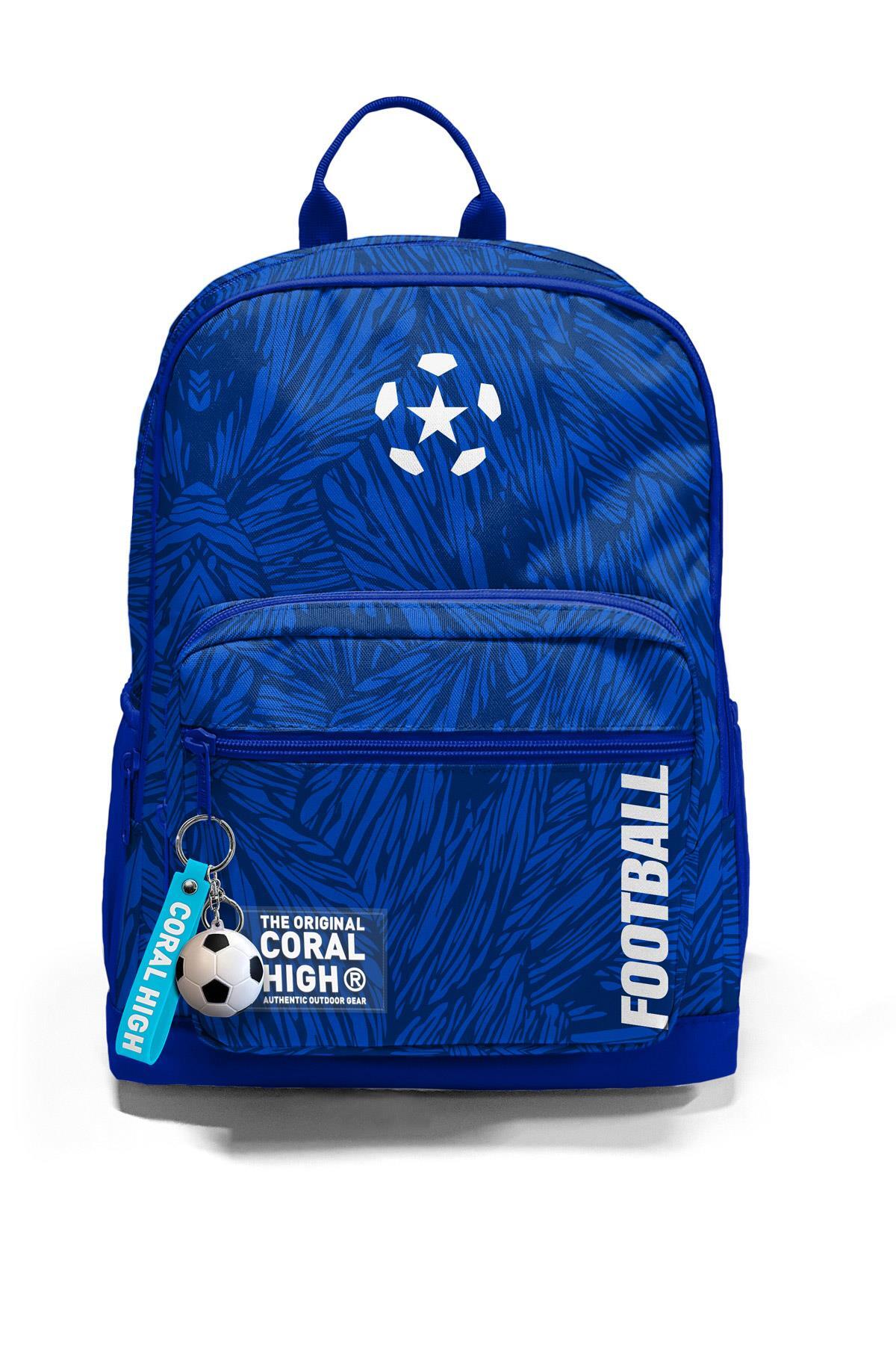 Coral High Lacivert Saks Futbol Desenli Okul Sırt Çantası 23697-7