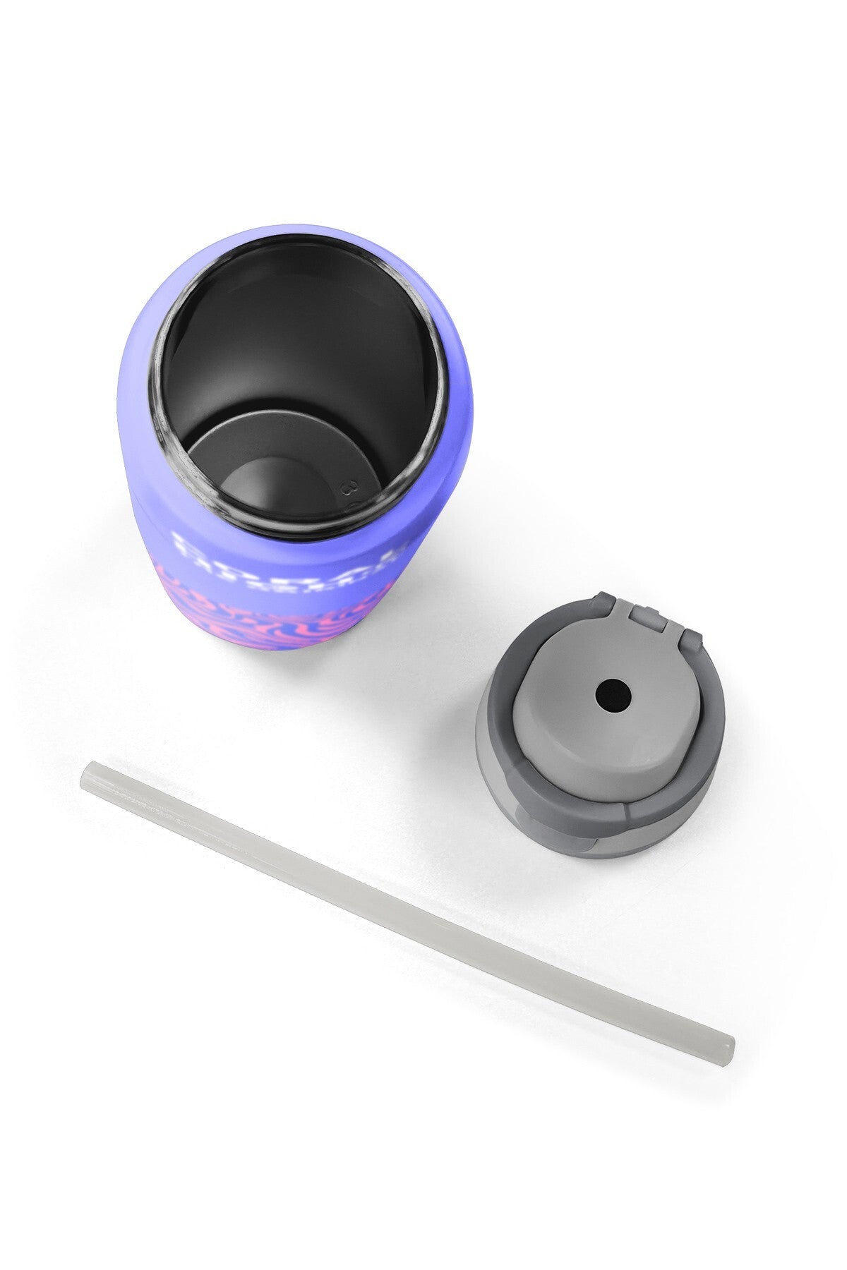 Coral High Milka Geometrik Desenli Pipetli ve Direkt İçim Çelik Termos 800 ml 38505-8