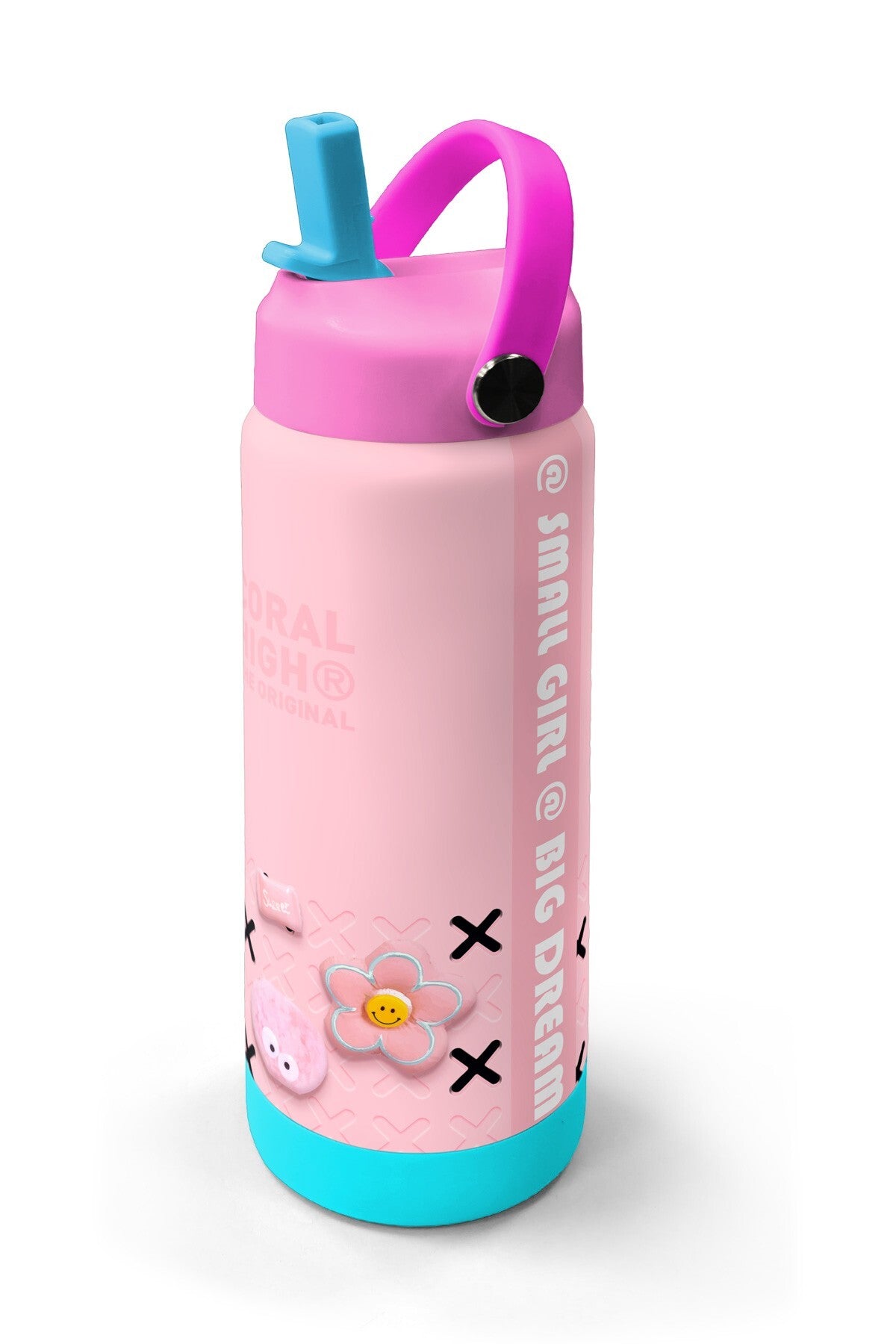 Coral High Pembe Şeker Desenli Katlanır Ağızlıklı Çelik Termos 650 ml 38349-2