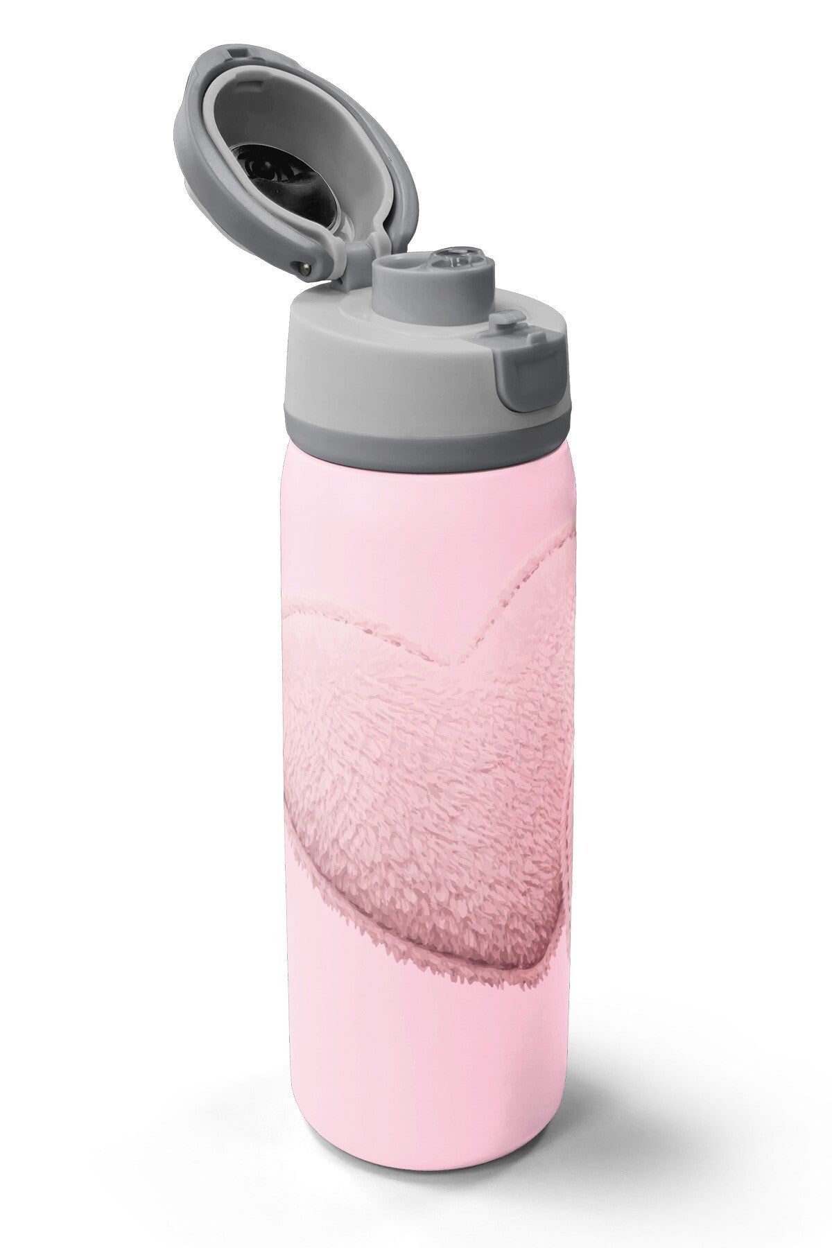 Coral High Pudra Kalp Desenli Pipetli ve Direkt İçim Çelik Termos 800 ml 38592-3