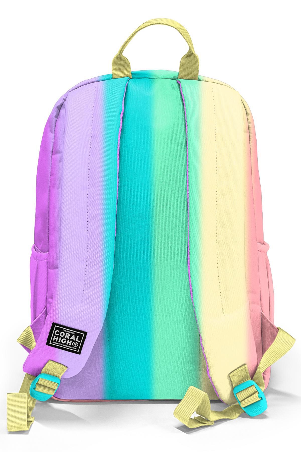 Coral High Renkli Çizgili Desenli Okul Sırt Çantası 23630-3