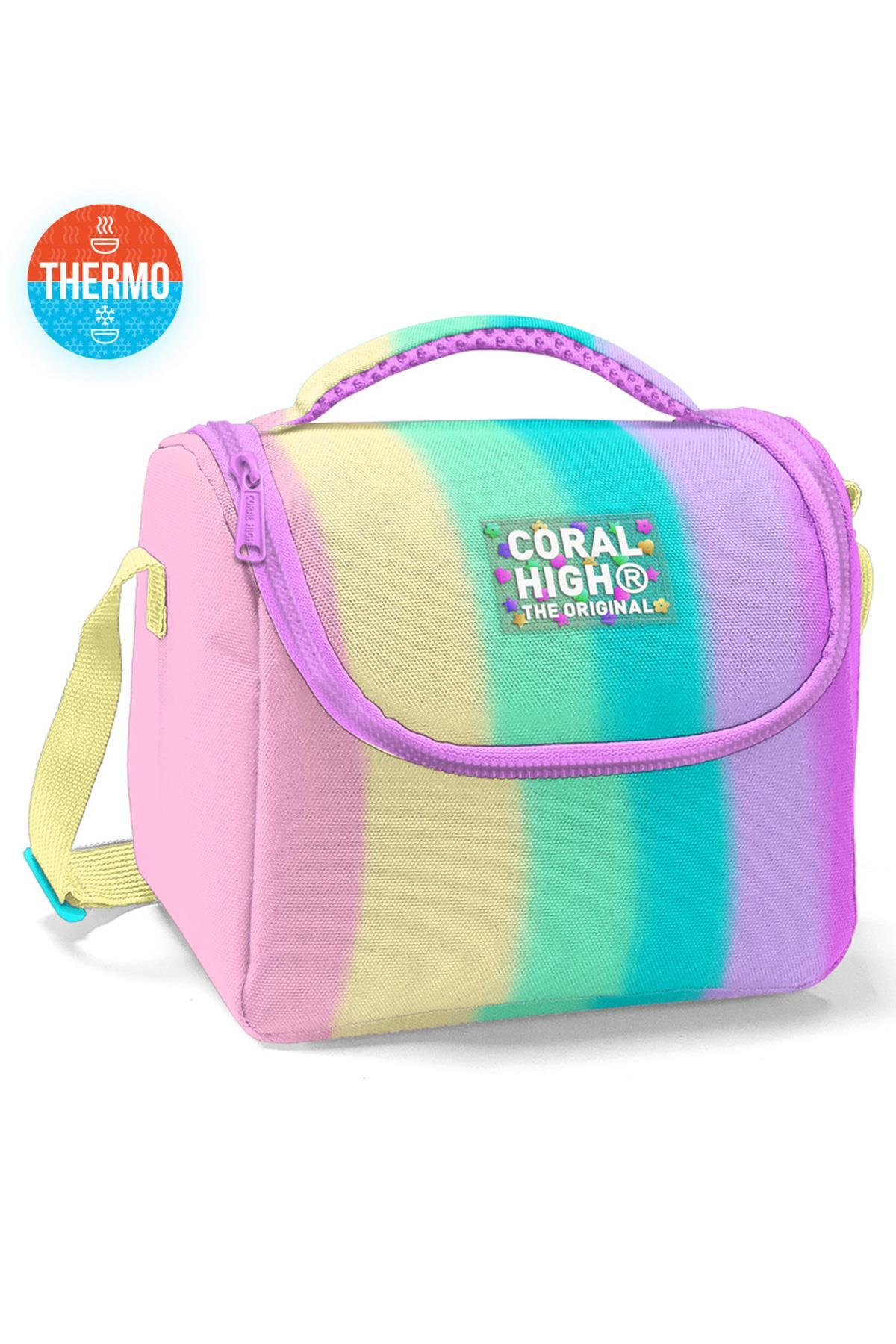 Coral High Renkli Çizgili Desenli Thermo Beslenme Çantası 11770-1