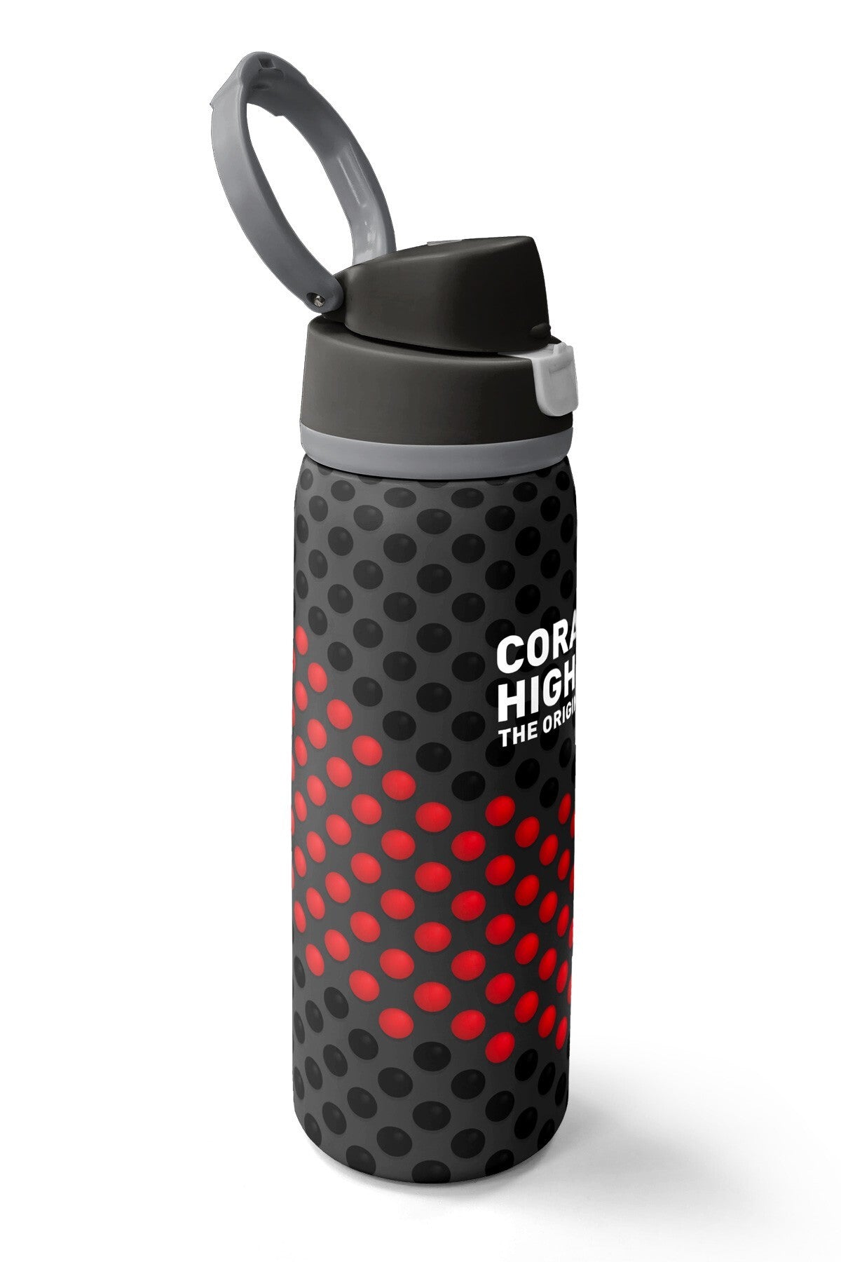 Coral High Siyah Kırmızı Desenli Pipetli ve Direkt İçim Çelik Termos 800 ml 38511-2