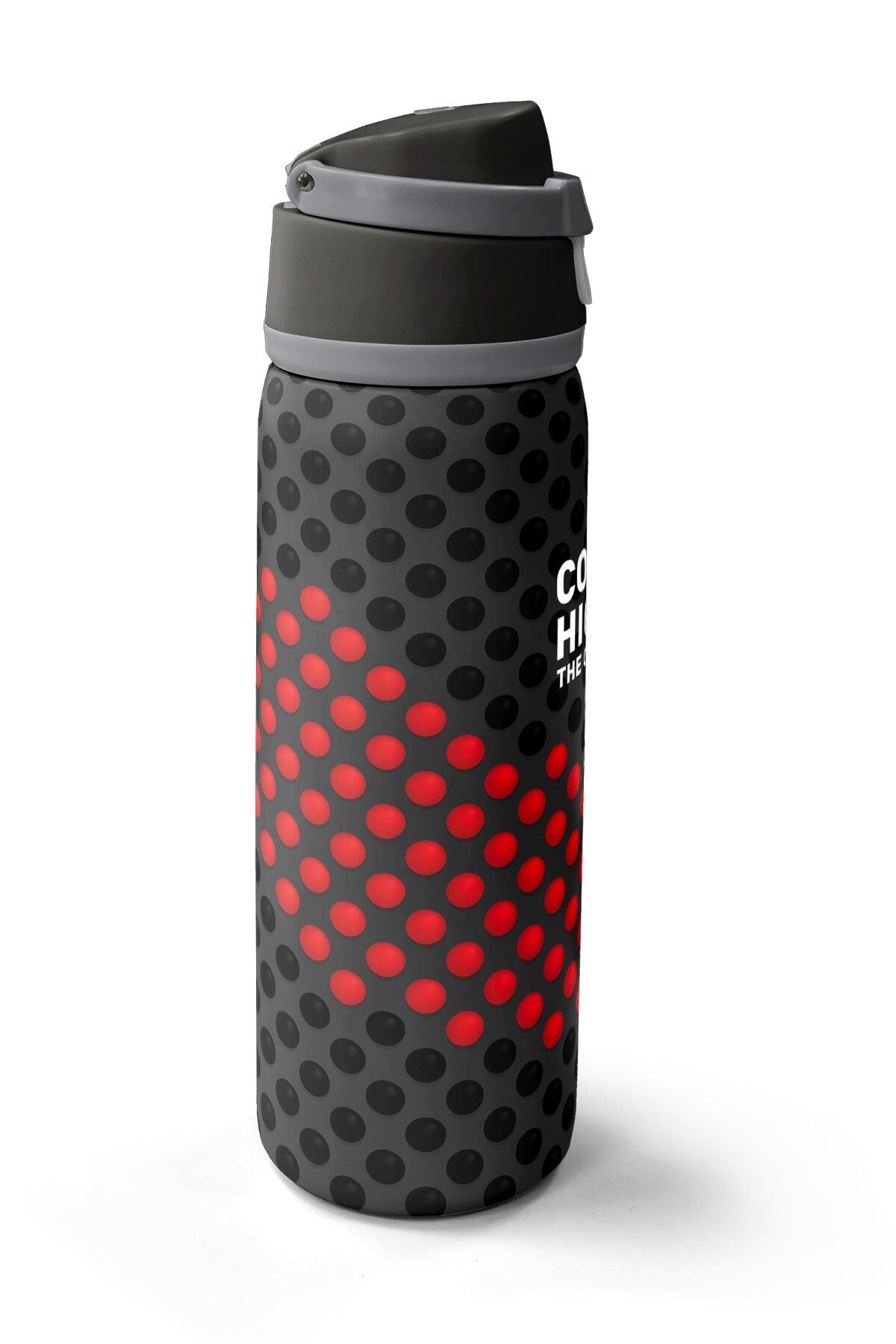 Coral High Siyah Kırmızı Desenli Pipetli ve Direkt İçim Çelik Termos 800 ml 38511-4